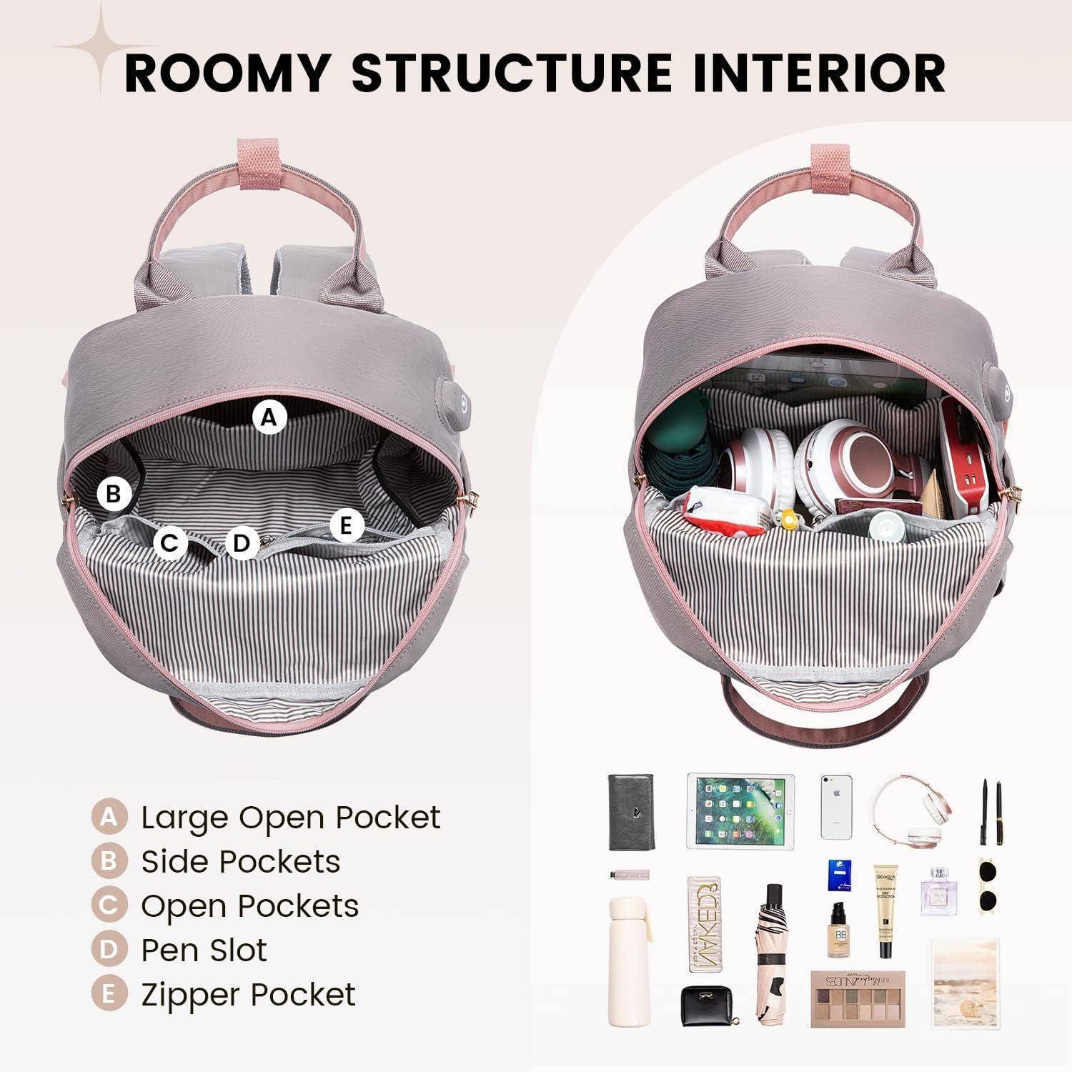 13,3 Zoll Damen Rucksack Wasserdicht Cityrucksack 2 in 1 Mini Daypack