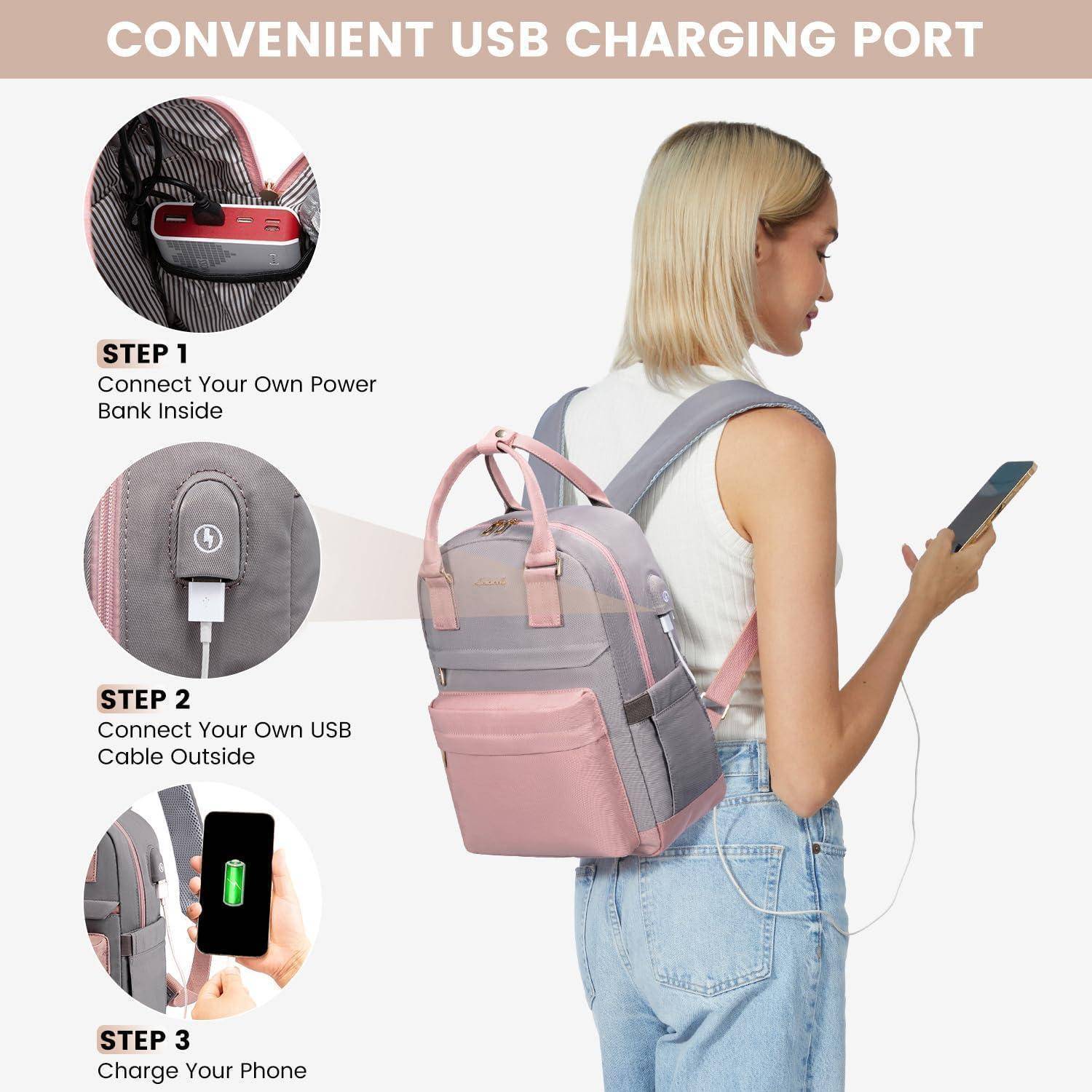 13,3 Zoll Damen Rucksack Wasserdicht Cityrucksack 2 in 1 Mini Daypack