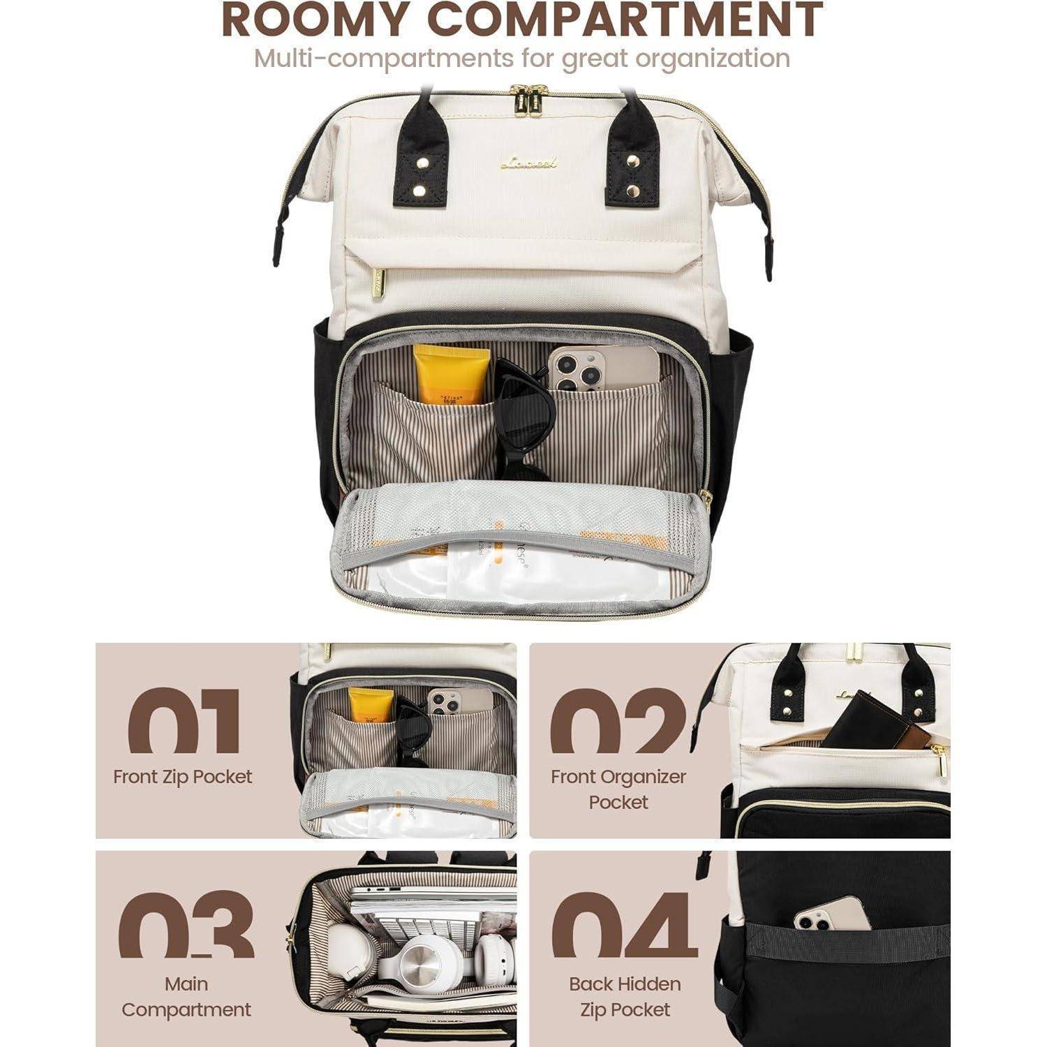 Damen Rucksack Klein Elegant Wasserdicht 2 in 1 Backpack Schule Reise