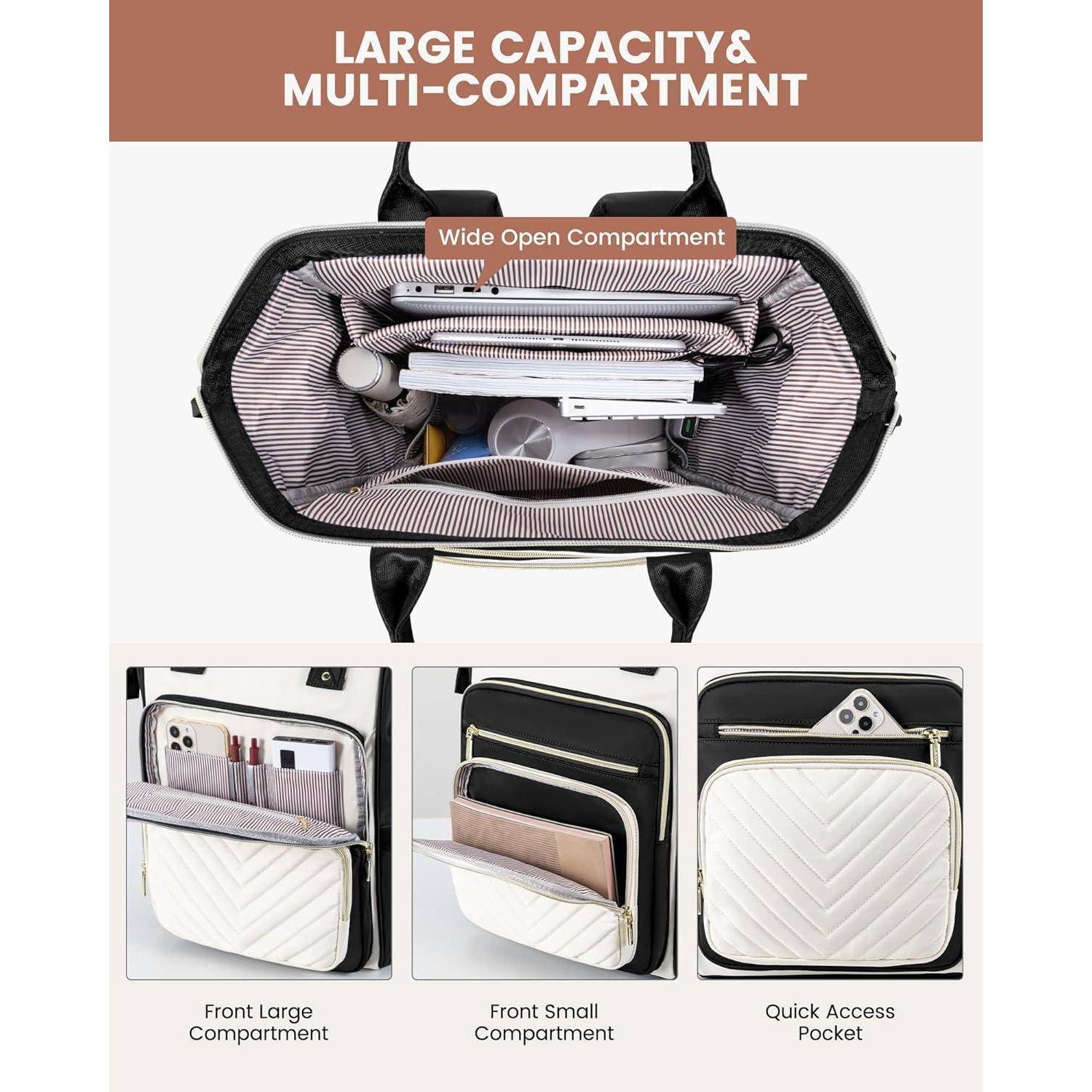 Damen Rucksack 15,6 Zoll Laptop Schulrucksack Wasserdicht mit