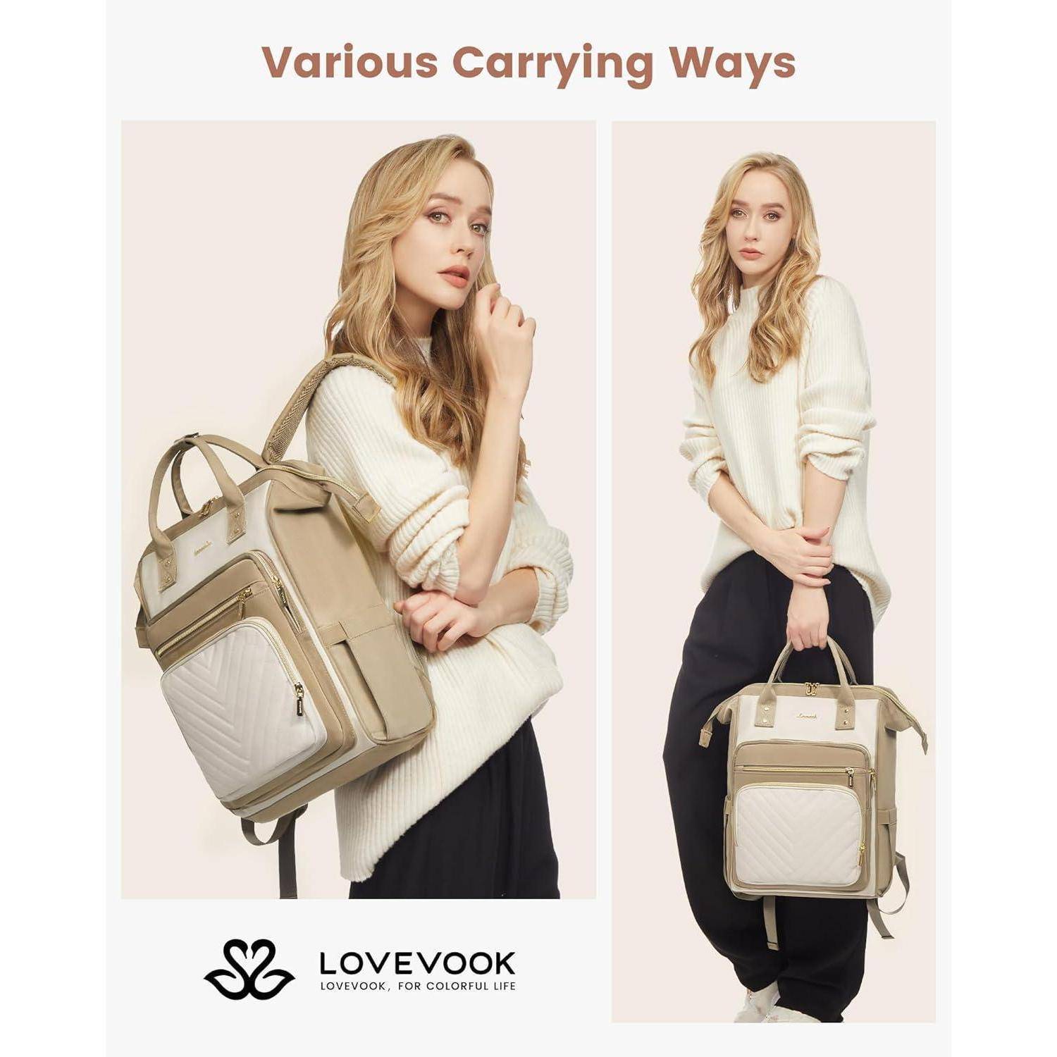 Rucksack Damen 15,6 Zoll Laptop Schulrucksack Mädchen Wasserdicht