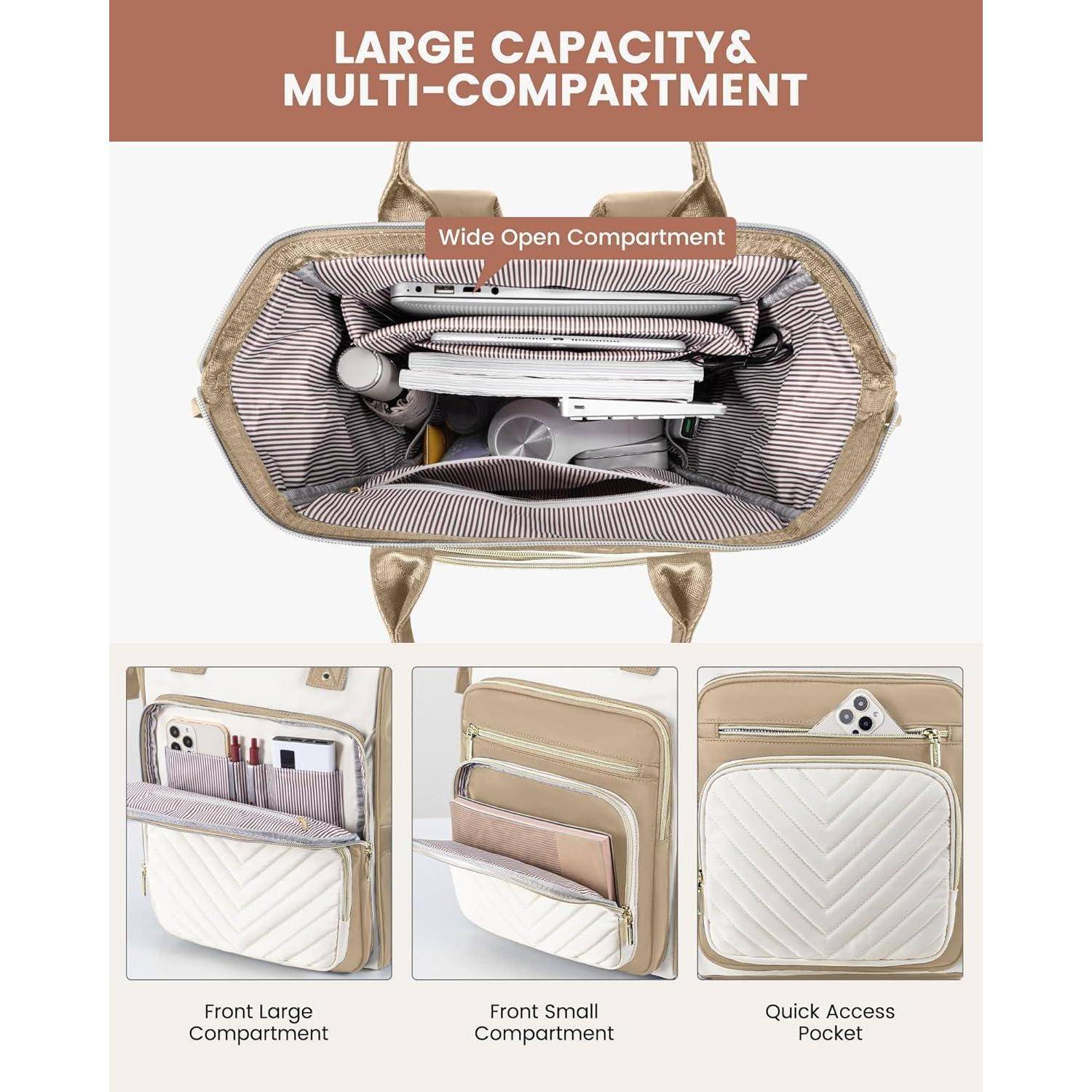 Rucksack Damen 15,6 Zoll Laptop Schulrucksack Mädchen Wasserdicht