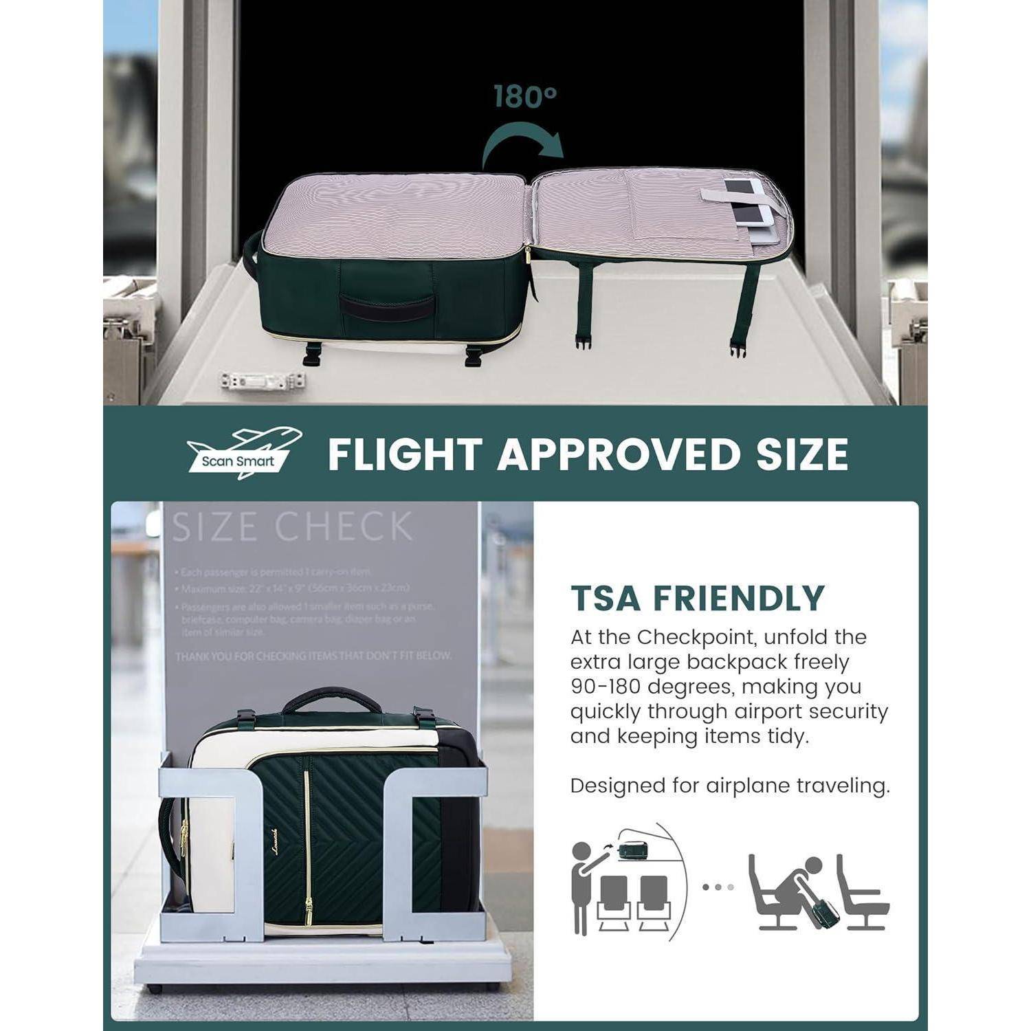 Reiserucksack Damen Handgepäck 17.3" Laptop Rucksack Wasserdicht für