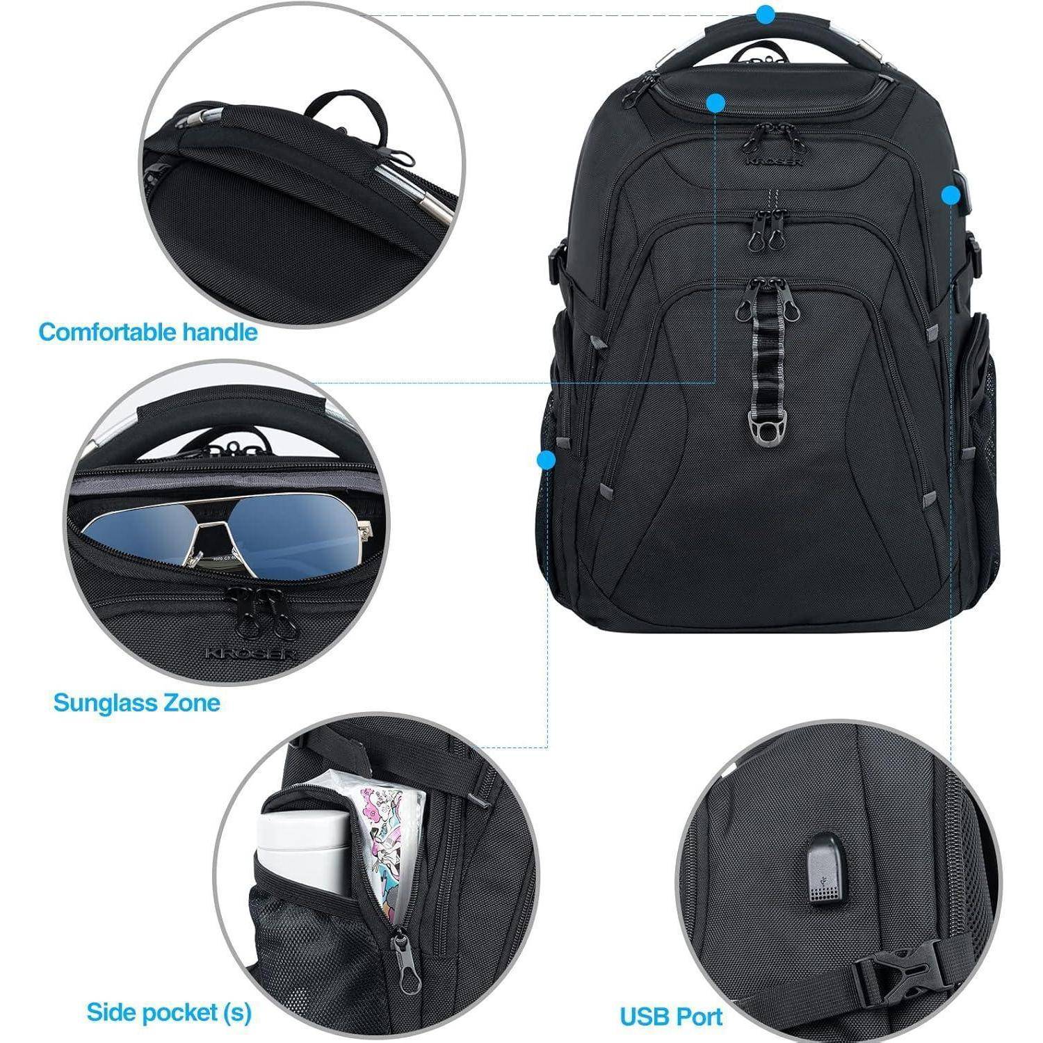 Laptop Rucksack 18,4 Zoll Hartschale RFID Taschen Wasserabweisend