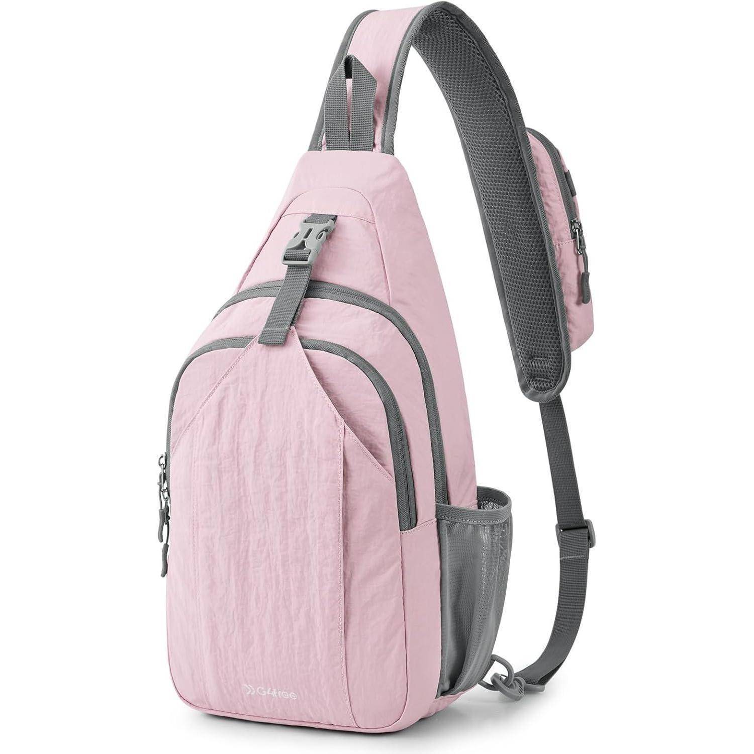 Slingbag Brusttasche Diebstahlschutz Kopfhörerloch Herren Rosa