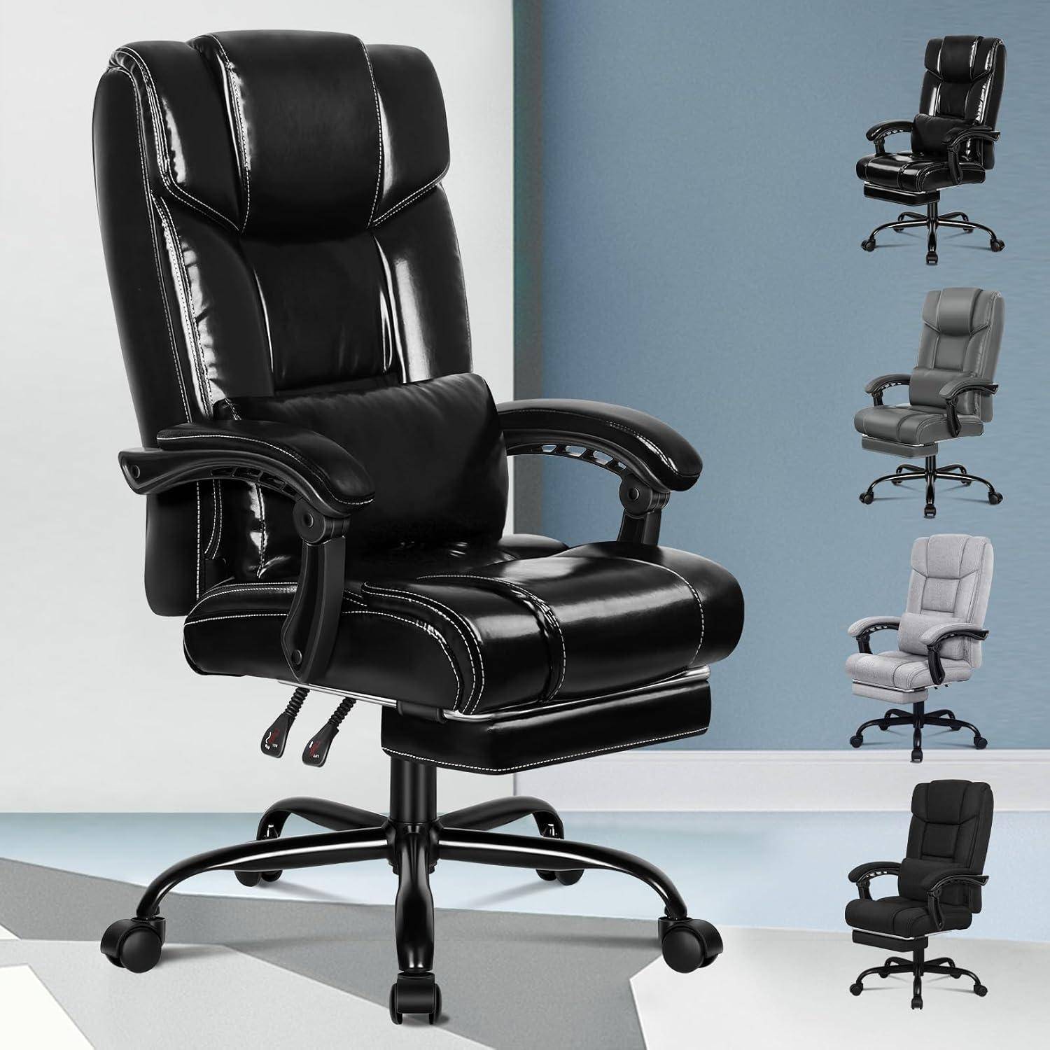 Ergonomischer Bürostuhl mit Fußstütze und hoher