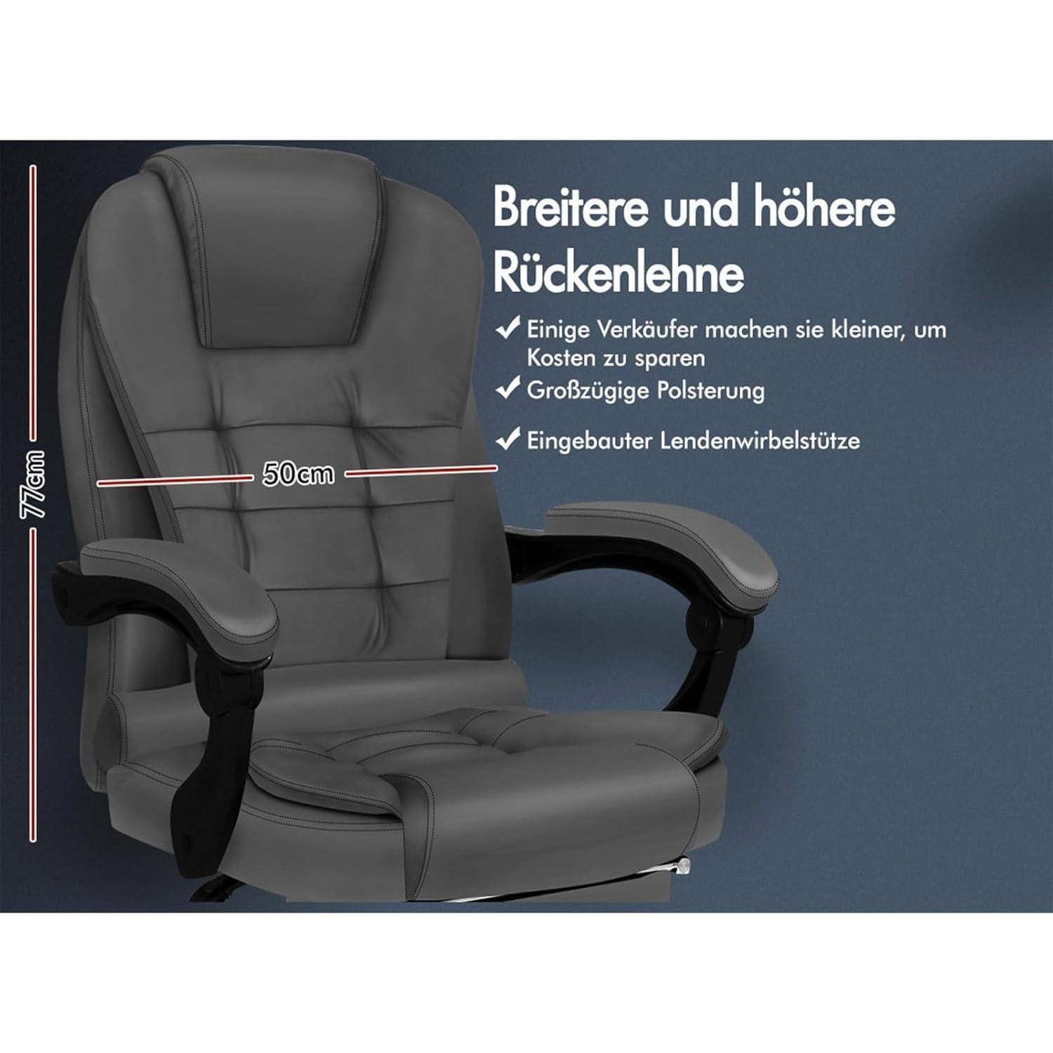 Bürostuhl Gaming Stuhl Leder ergonomisch höhenverstellbar Rollsessel