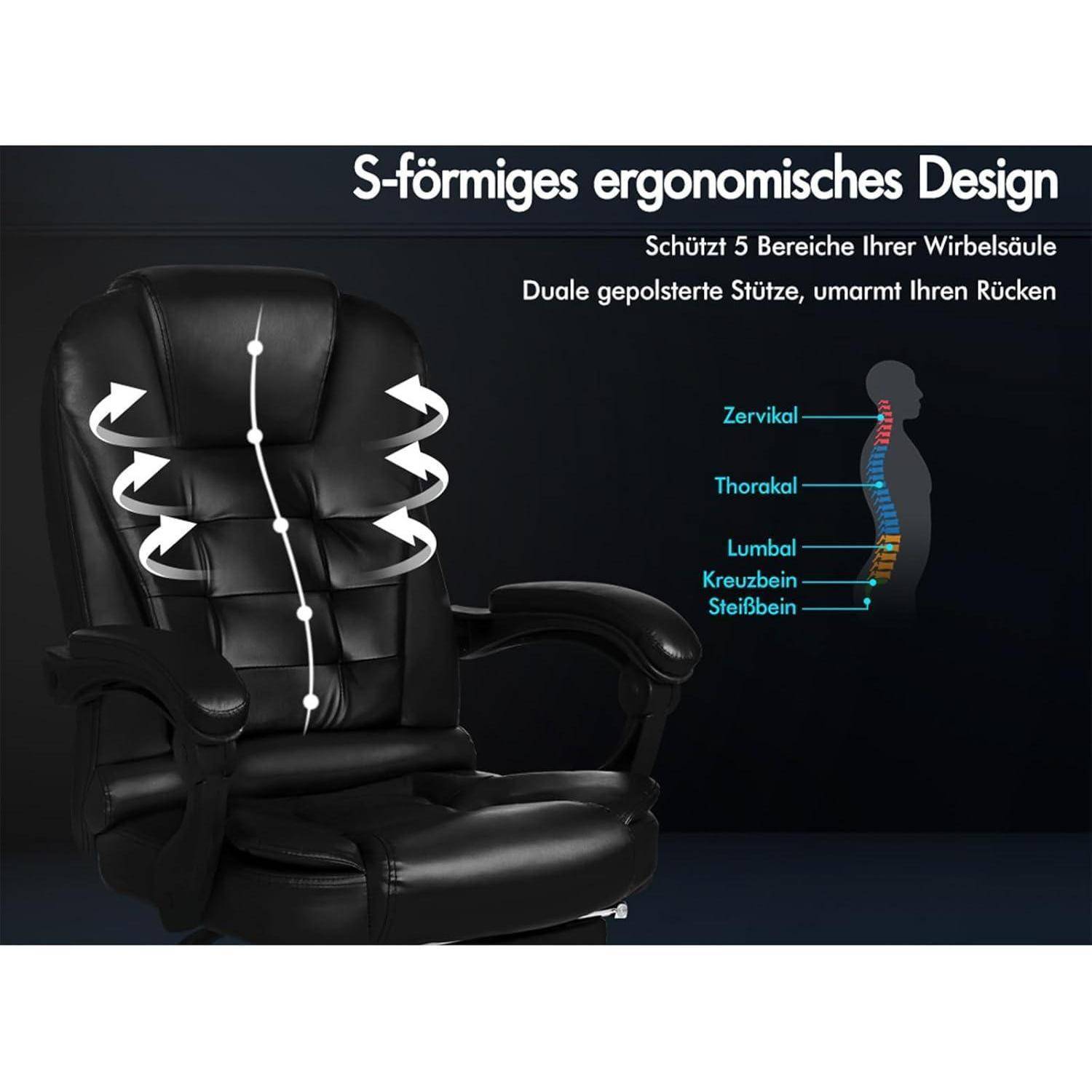 Bürostuhl Computer-Schreibtischstuhl Gaming-Drehstuhl Lordosenstütze