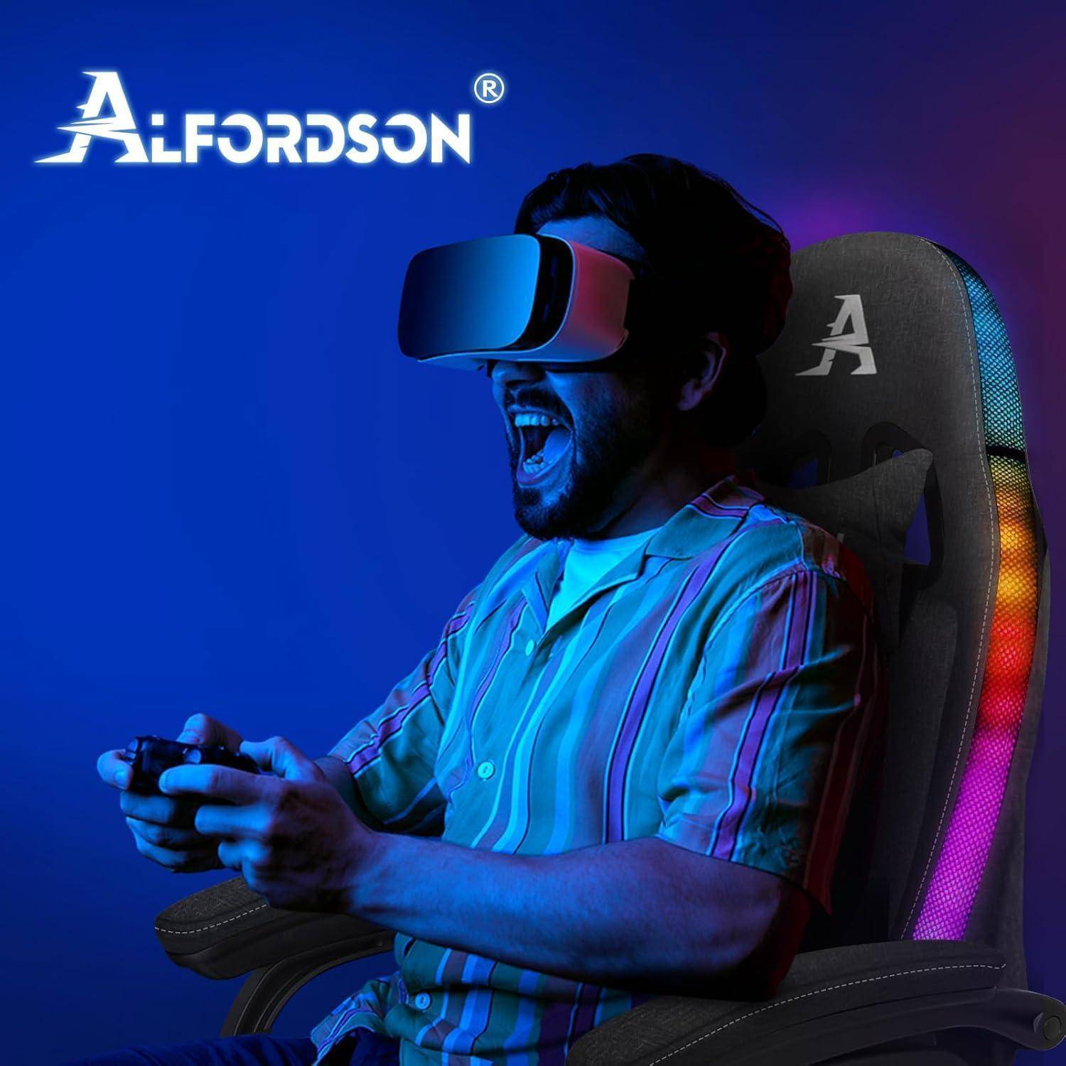 Gaming-Stuhl LED-Racing 12-Farbiger RGB Massage Lordosenstütze