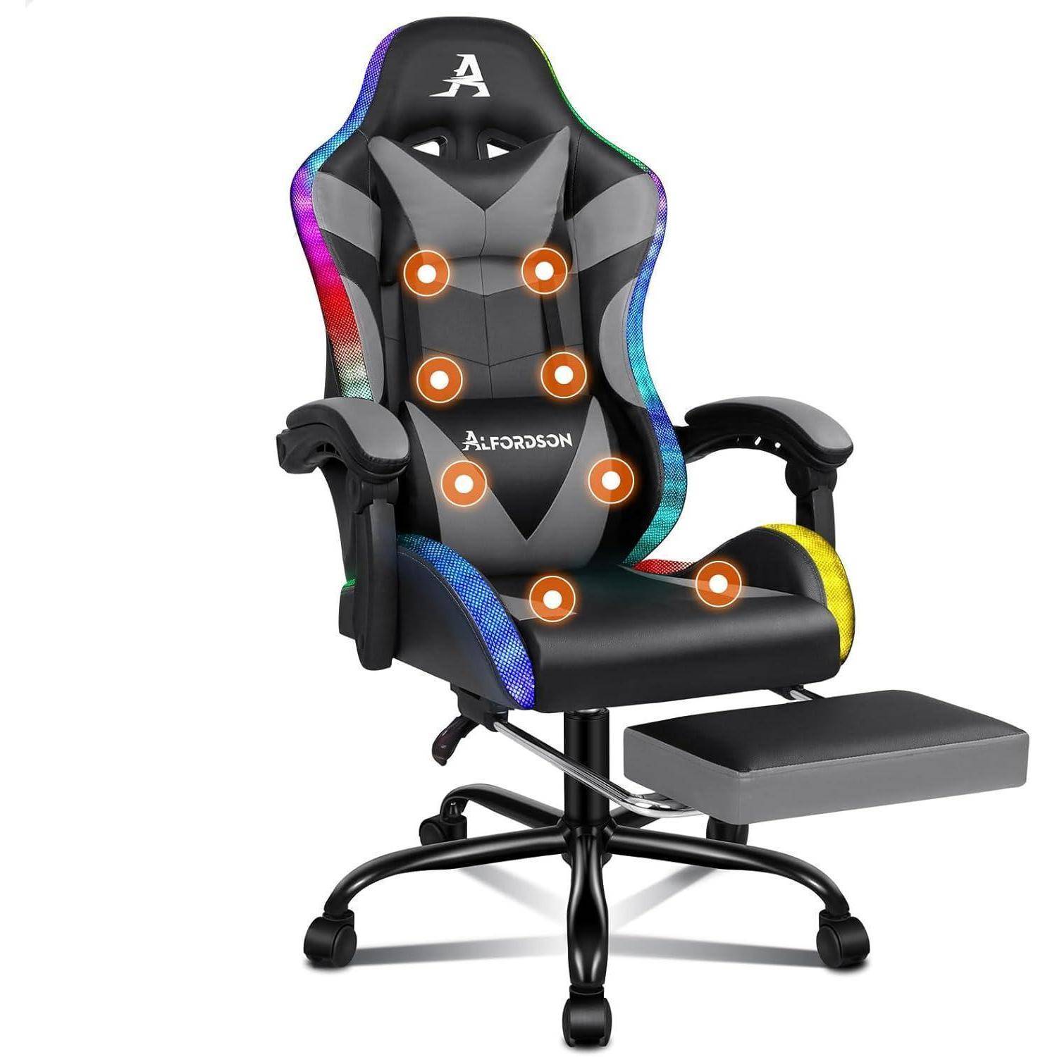 Massage-Gaming-Stuhl LED 150° Neigung ergonomischer Chefsessel