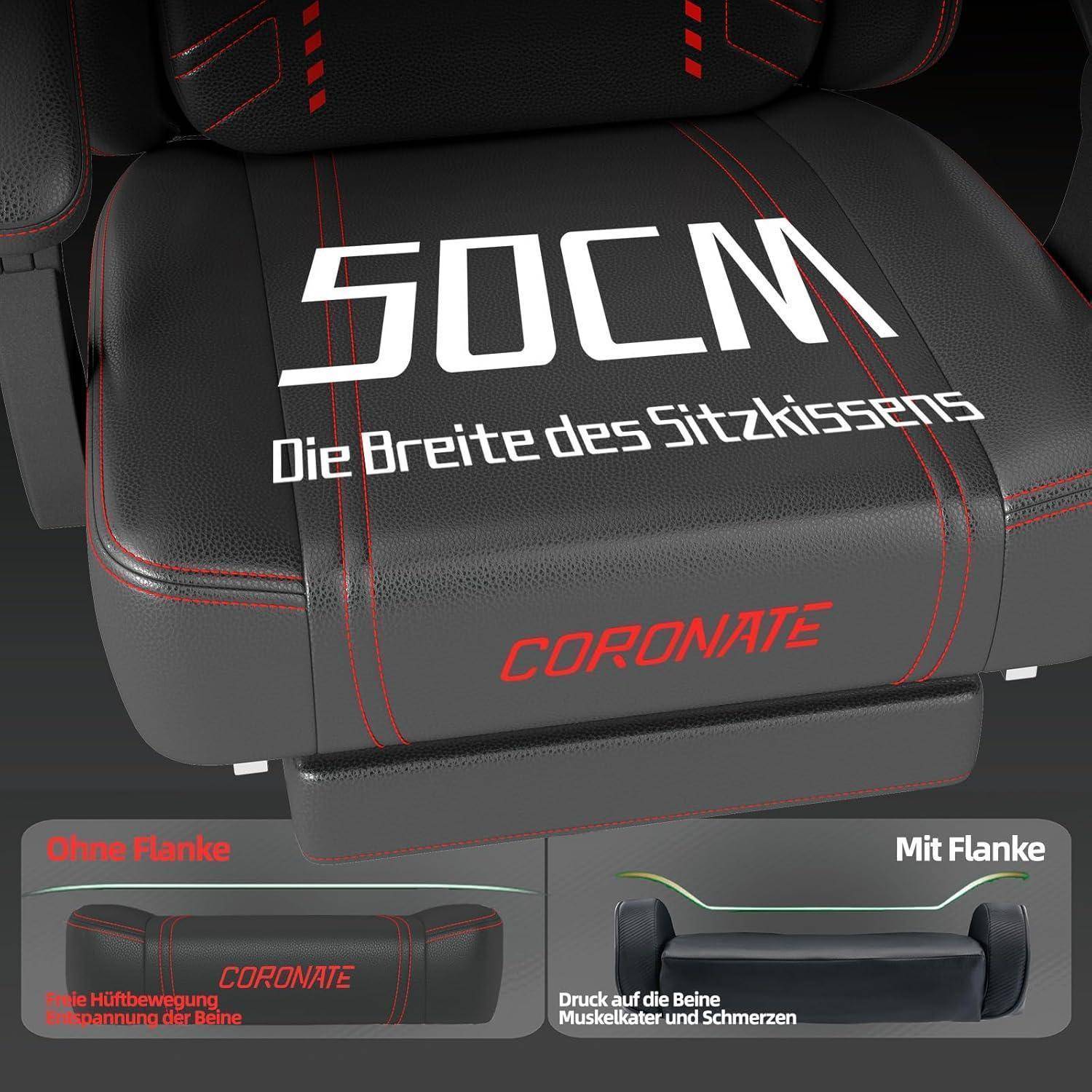 Ergonomischer Gaming Stuhl 360° Drehfunktion Rückenlehne verstellbar