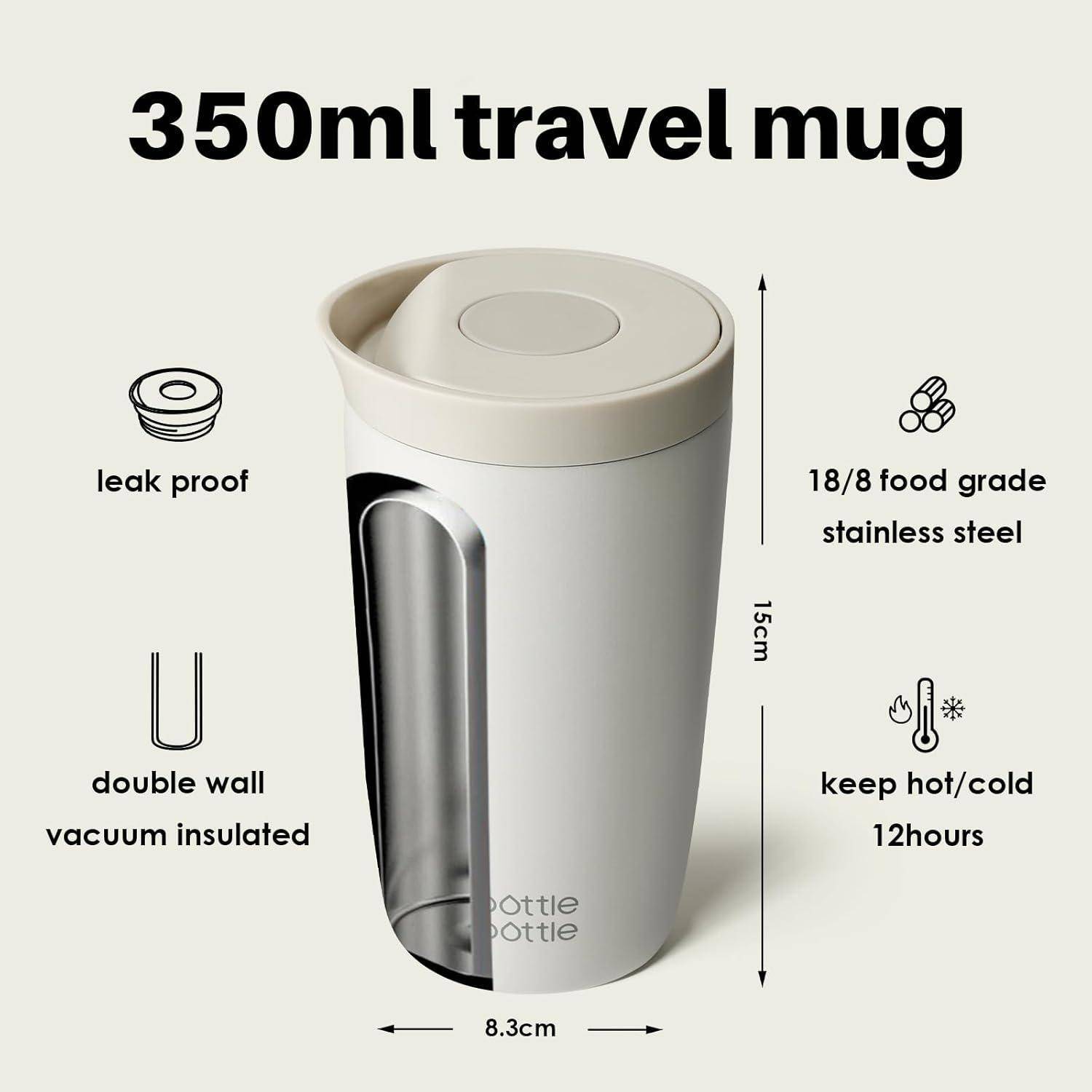 Thermobecher 350ml Kaffee Tee auslaufsicher Isolierbecher Travel Mug