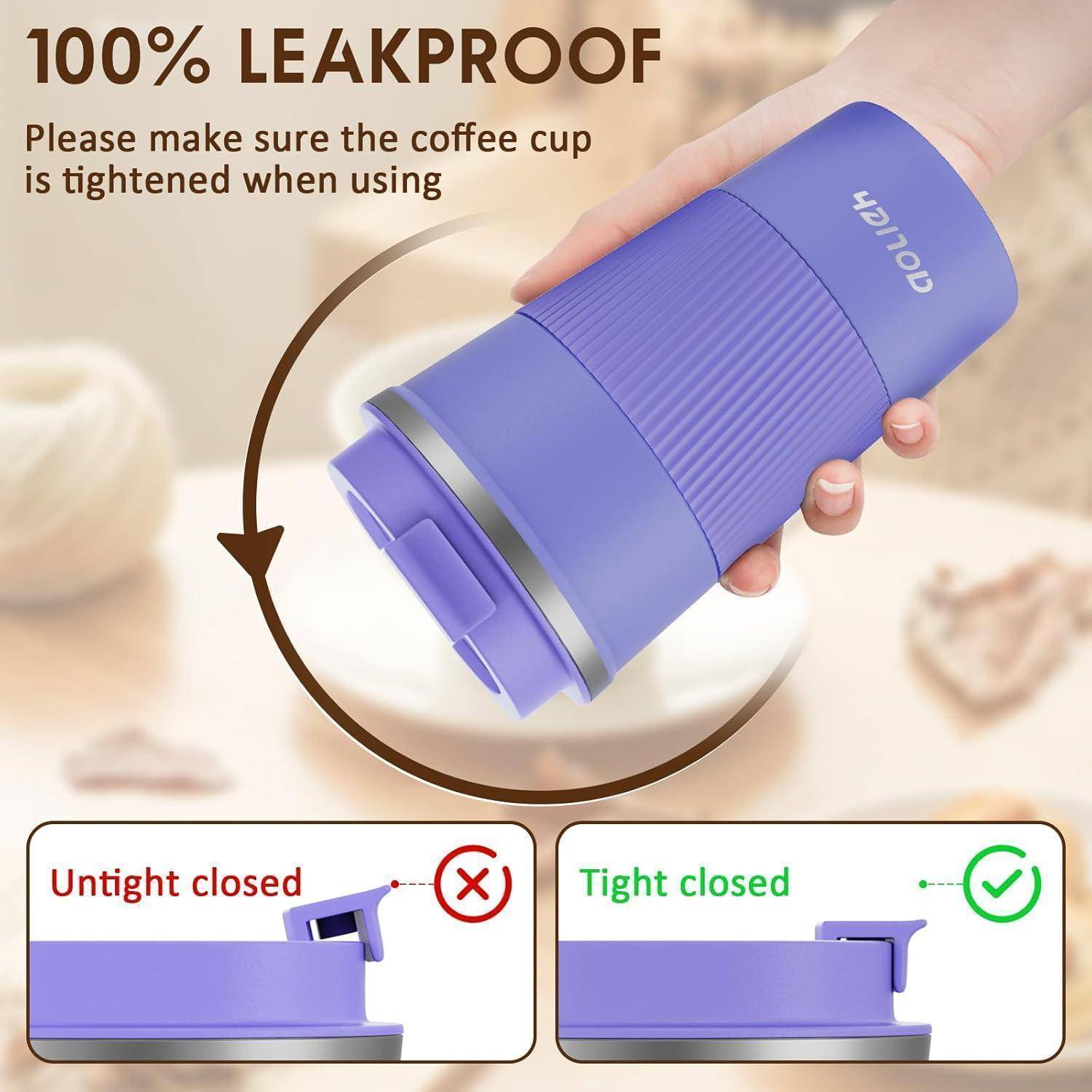 Thermobecher Kaffeebecher auslaufsicherer Deckel Edelstahl Travel Mug