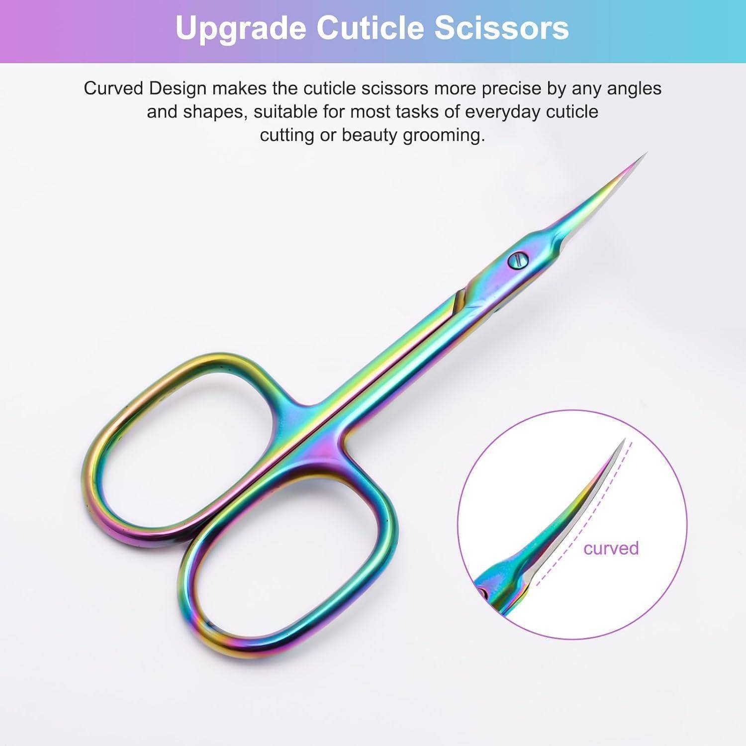 Professionelle Nagelhautschere mit gebogener Spitze aus Edelstahl