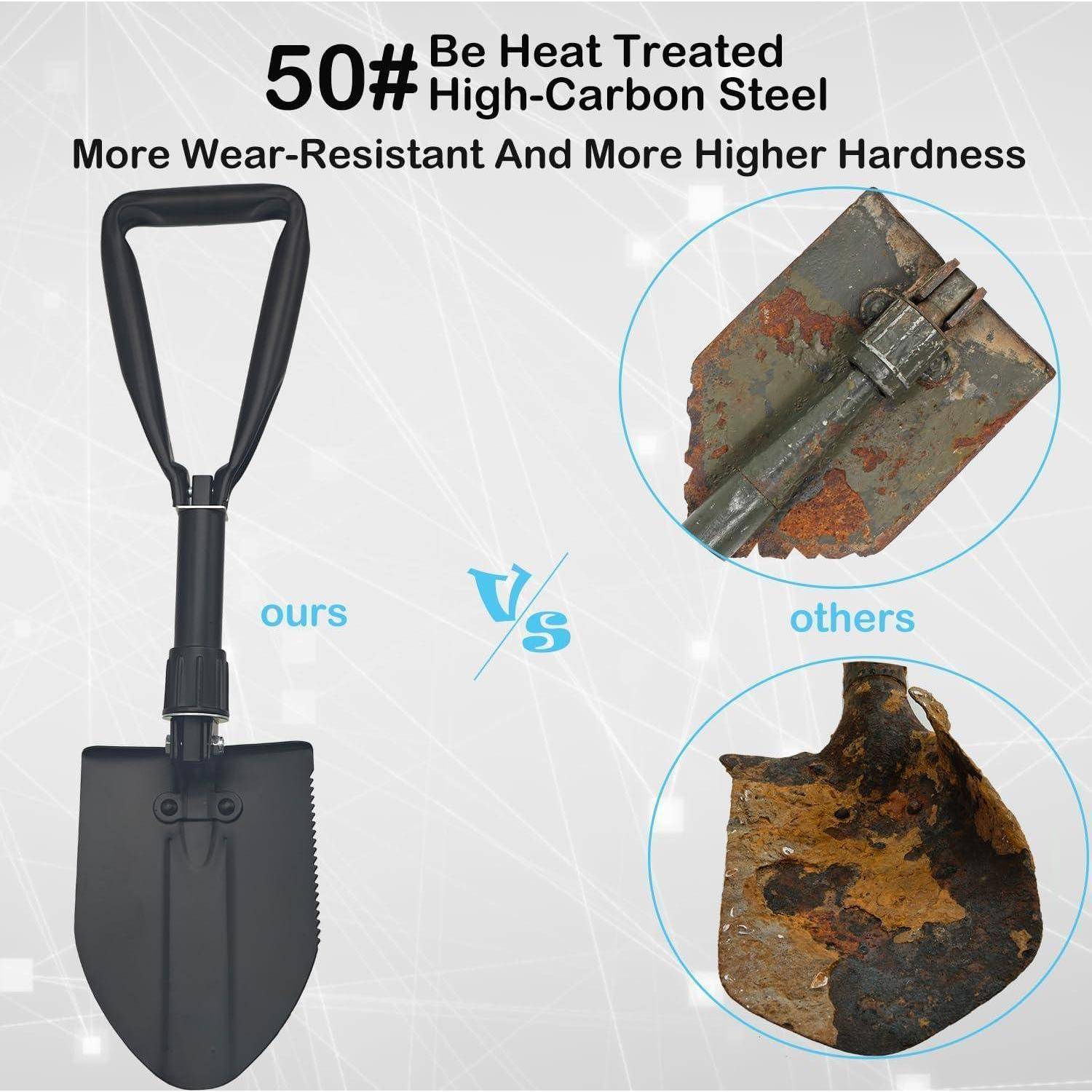 Klappspaten Camping Hochfester Kohlenstoffstahl Schaufel