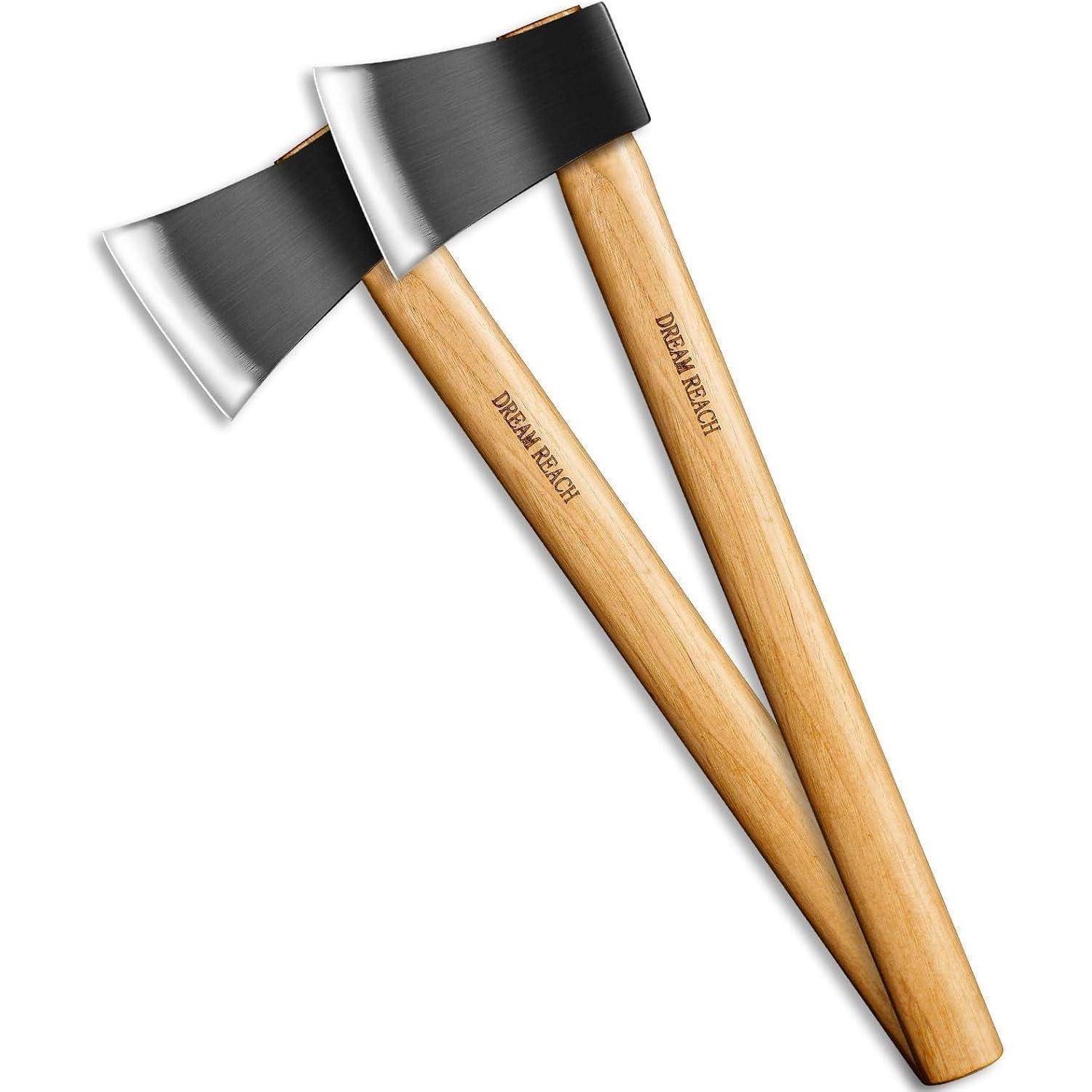 Spaltaxt Axt Handbeil Holzgriff Camping Survival 2PC Hellbraun