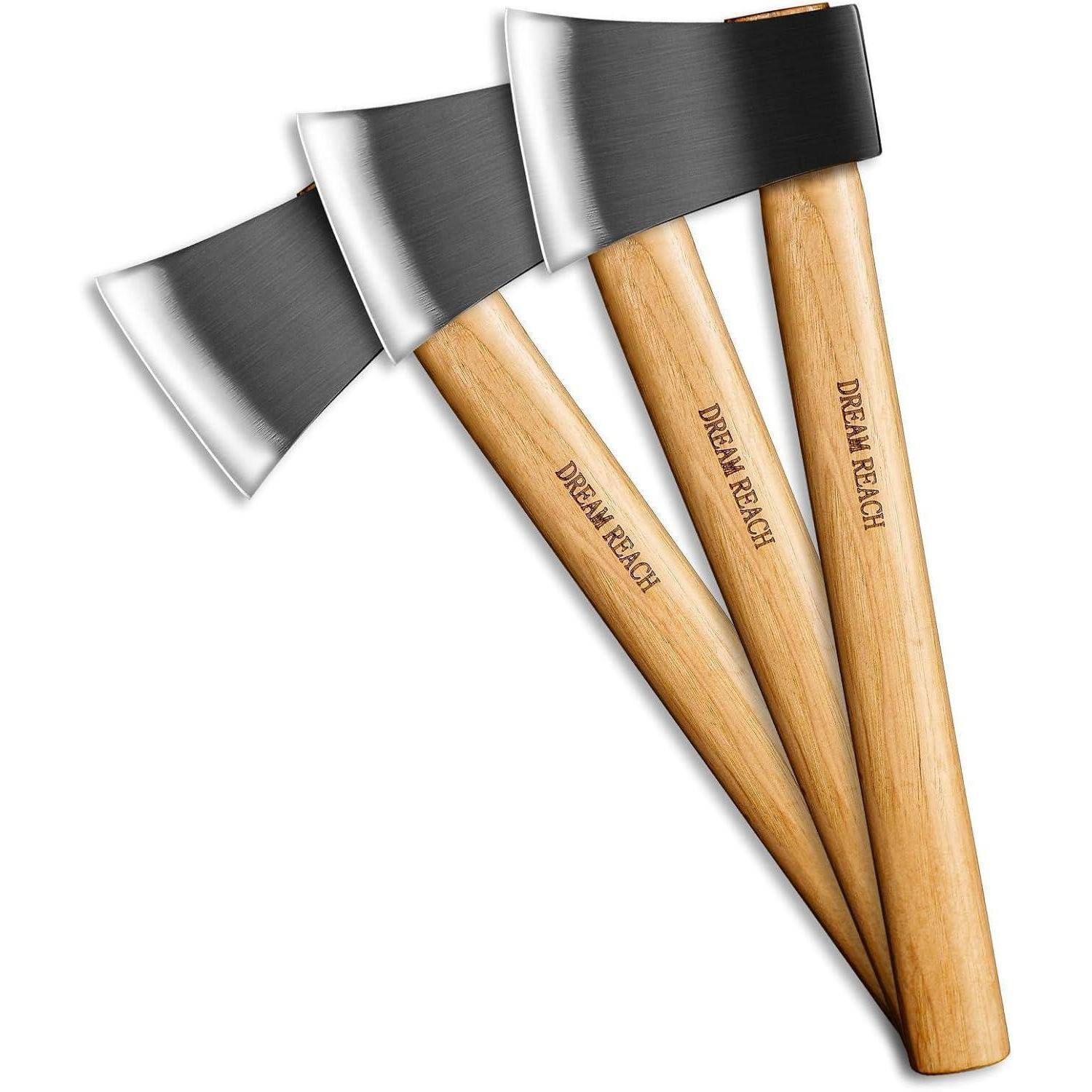 Axt Wikinger Handgeschmiedet Survival Lederholster Hellbraun 3PCS