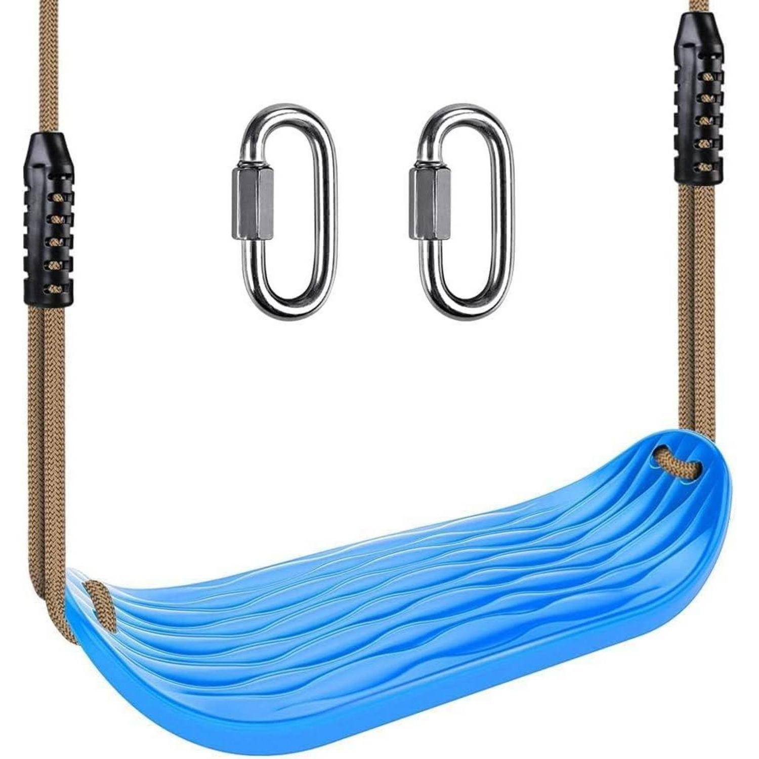 Garten Schaukelsitz Set verstellbares Seil Karabiner blau robust