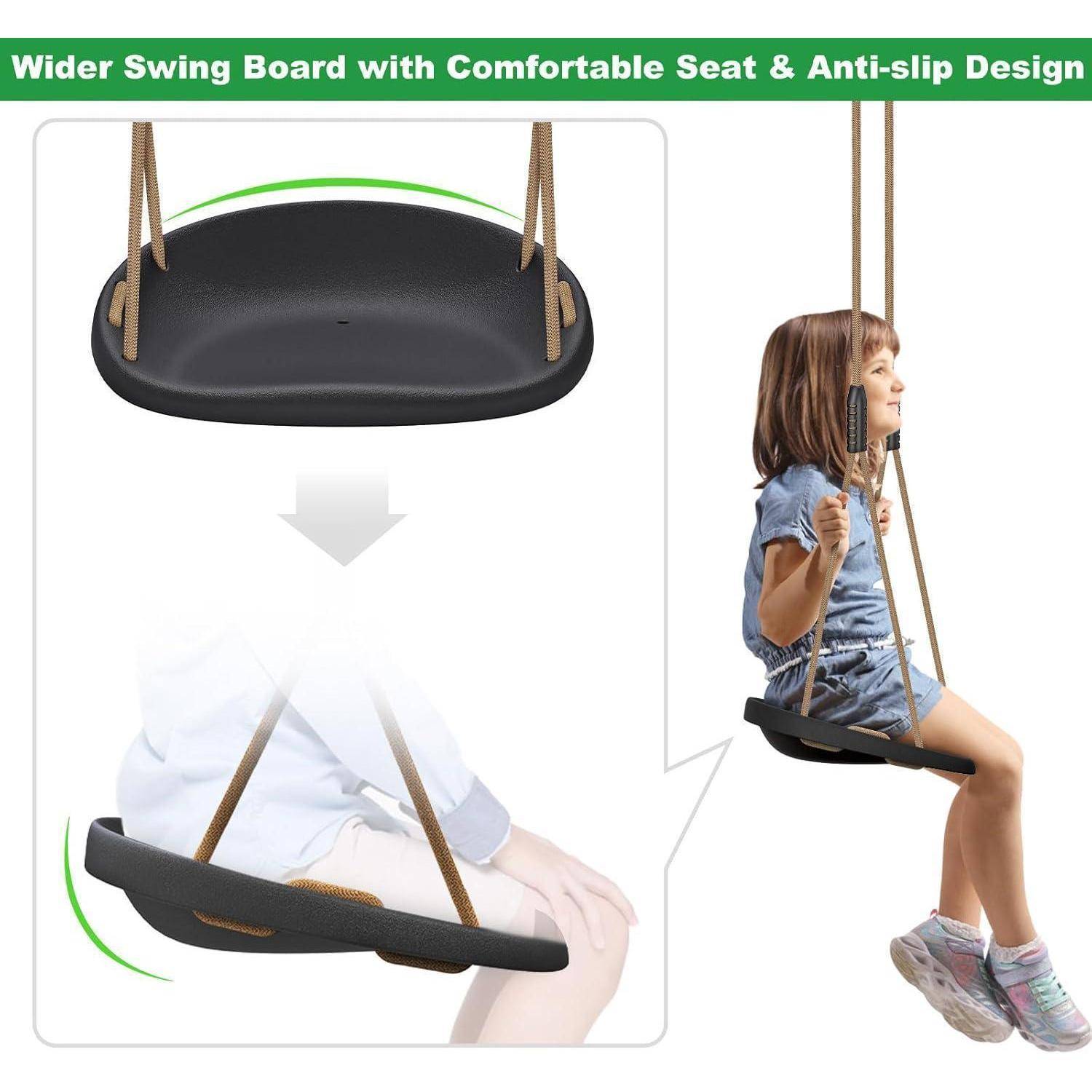 Schaukel Babyschaukel Schaukelbrett 2er 2 Pack Schwarz-concaved-2er