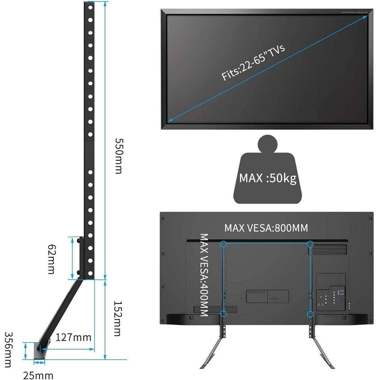 TV Ständer höhenverstellbar 22-65 Zoll bis 50KG VESA 800x400mm