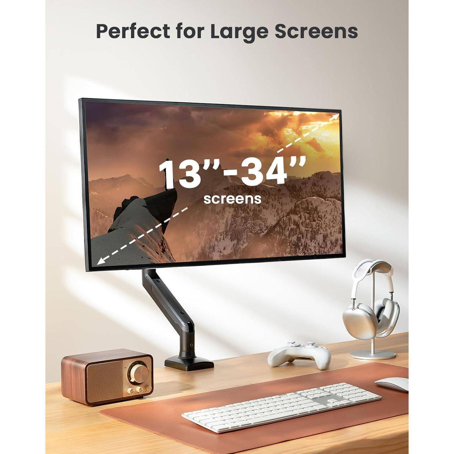 Ein Monitor auf einem Ständer zeigt den Text 