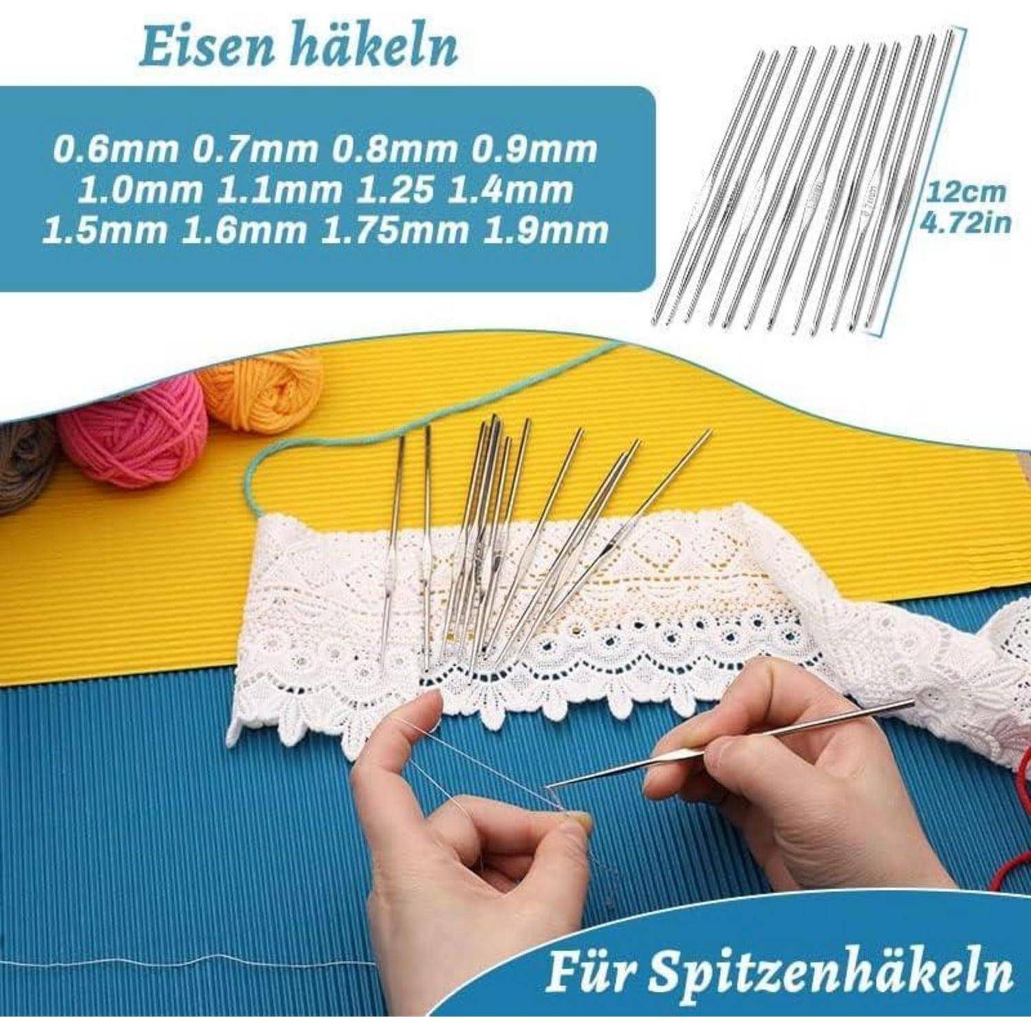 87-teiliges Häkelnadel-Set für Anfänger, ergonomisch, mit Häkeltasche