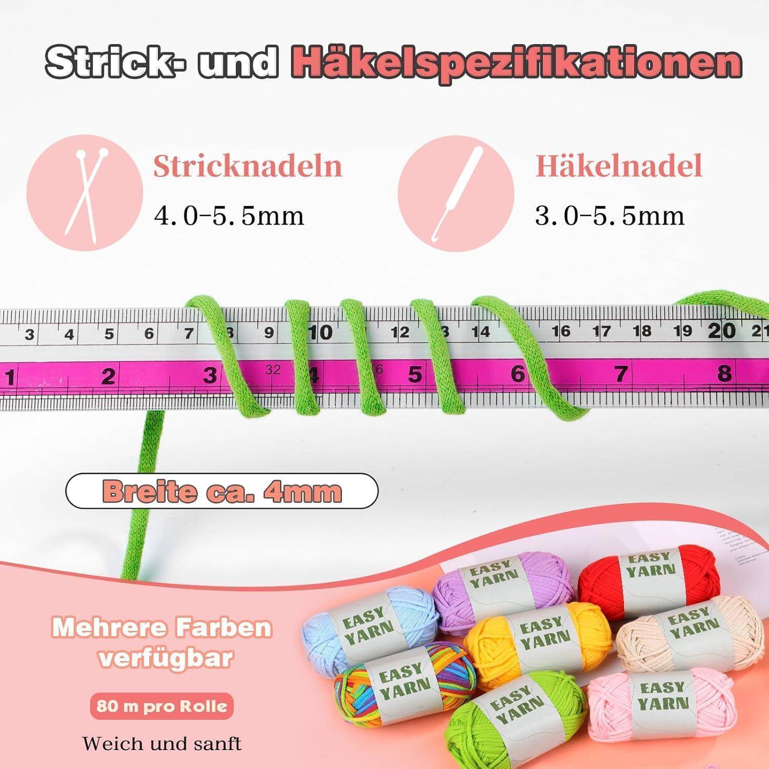 Häkelgarn für Anfänger 4x50g Baumwollgarn Häkeln Stricken Orange Gelb