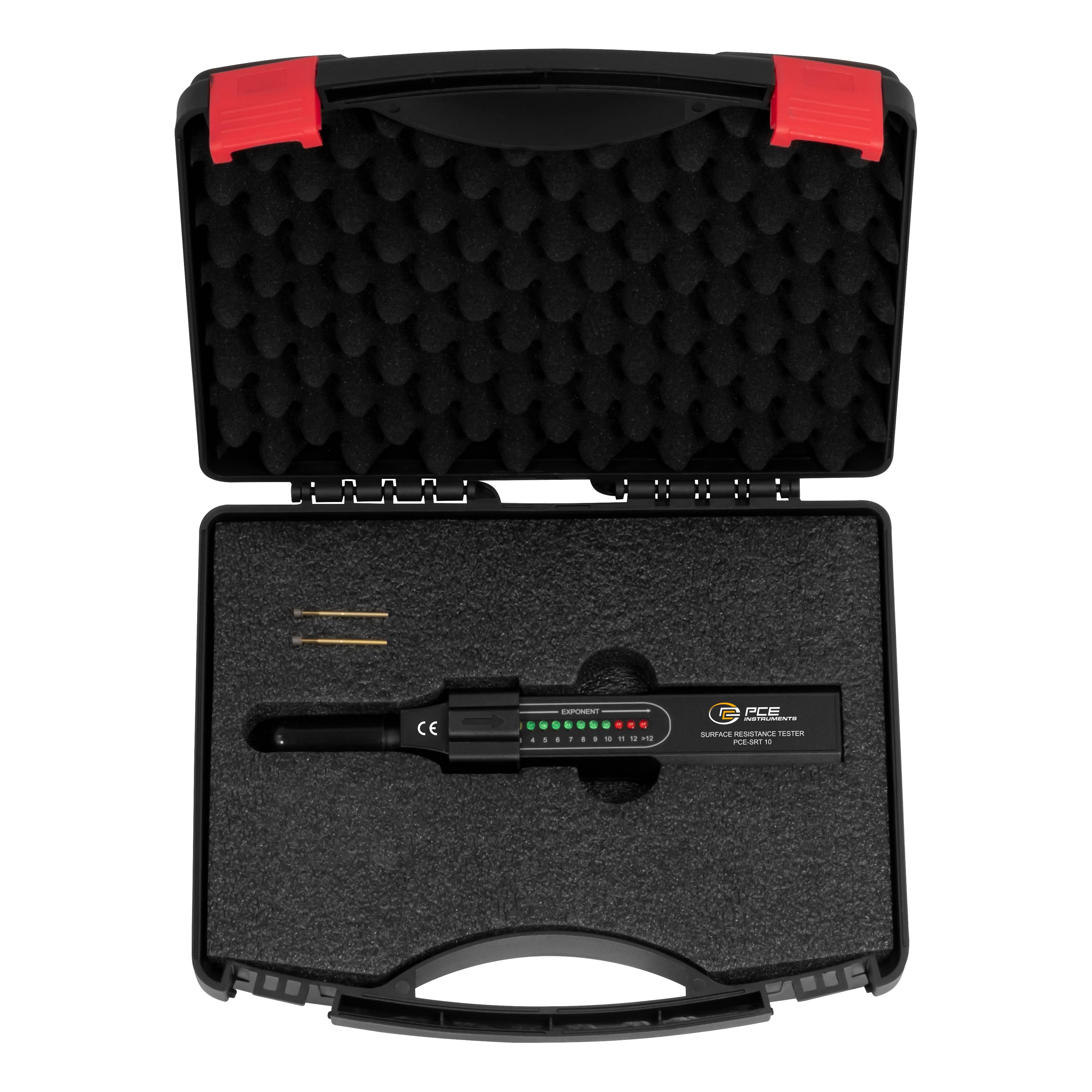 PCE Instruments Oberflächenwiderstandsmessgerät PCE-SRT 10 |Messbereich 10³Ω..10¹²Ω |Auflösung 1 Dekade |±10 % FS