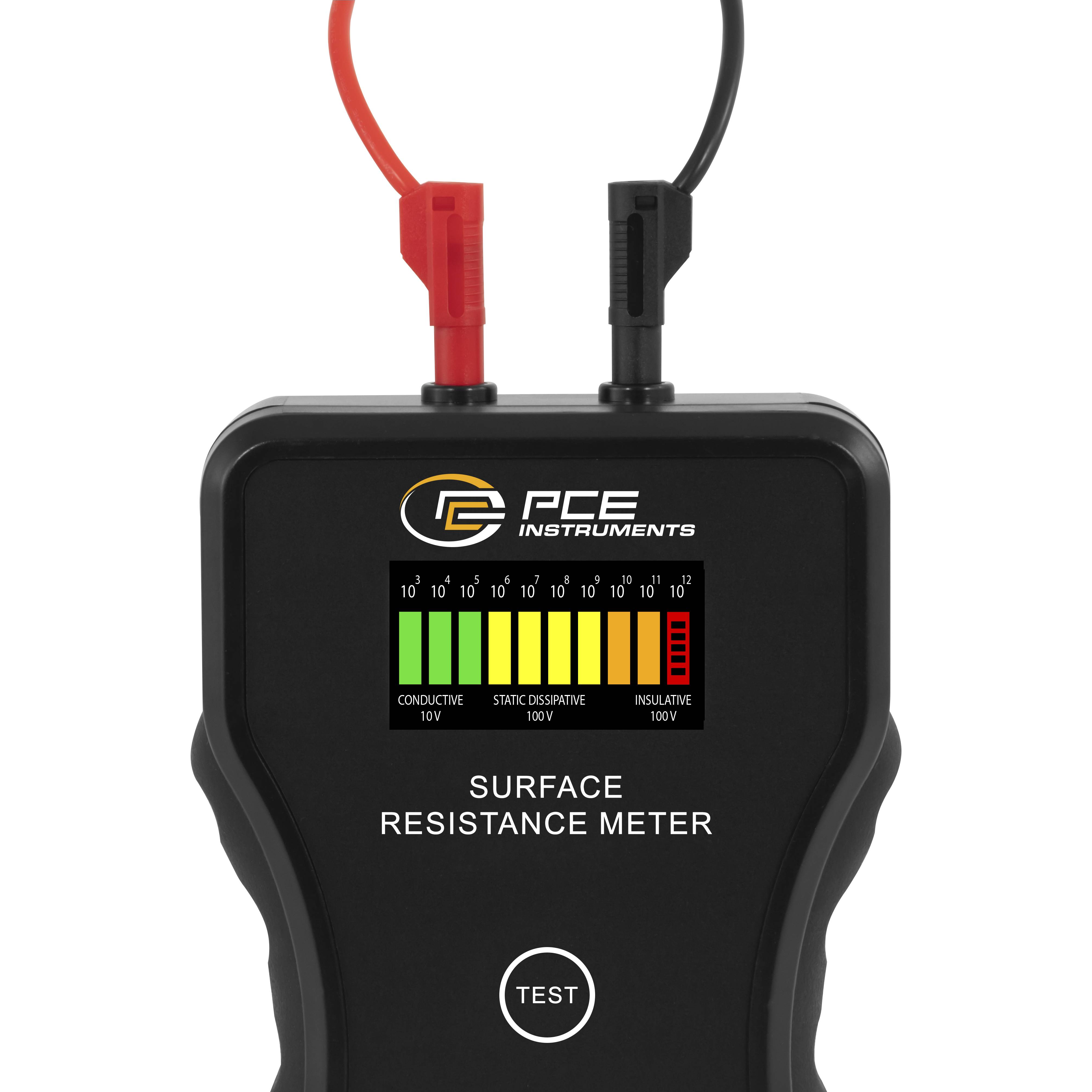 PCE Instruments Oberflächenwiderstandsmessgerät PCE-SRM 20 |Messbereich 10³Ω ... 10¹²Ω |±0,5 Dekade |inkl. 2 Elektroden