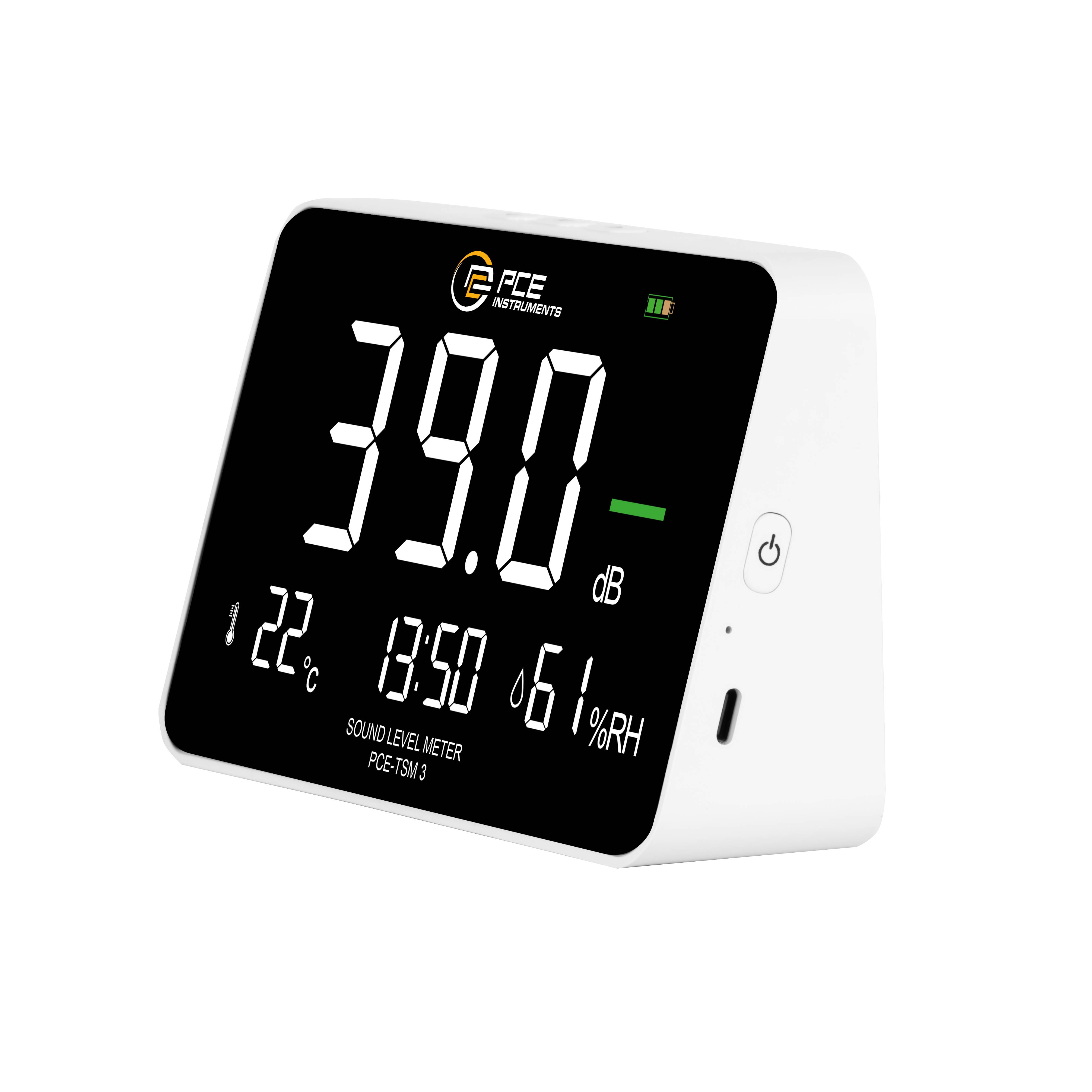 PCE Instruments Schallpegelmessgerät PCE-TSM 3 |Schallpegel 30dB..130dB |Temperatur -10..+60°C |Luftfeuchtigkeit 20..85%