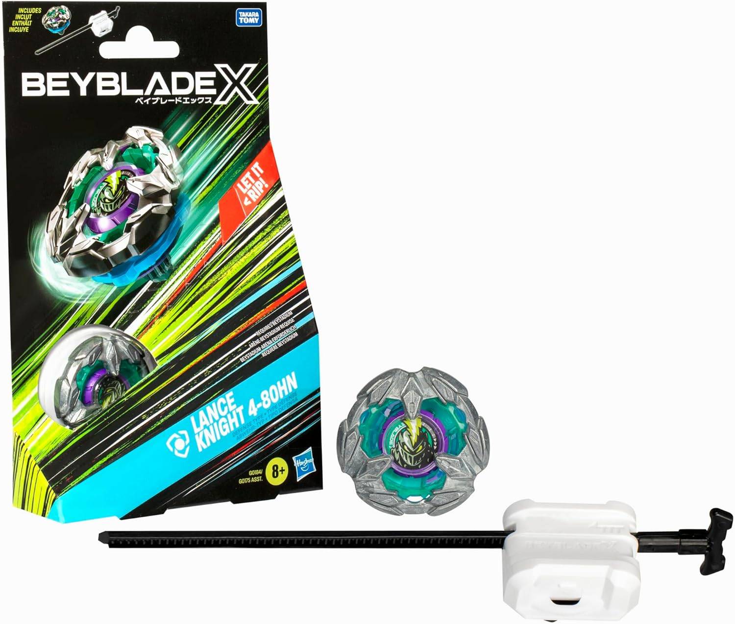Beyblade X Lance Knight 4-80HN Starter Pack Kreisel + Starter Abwehr-Typ 8+