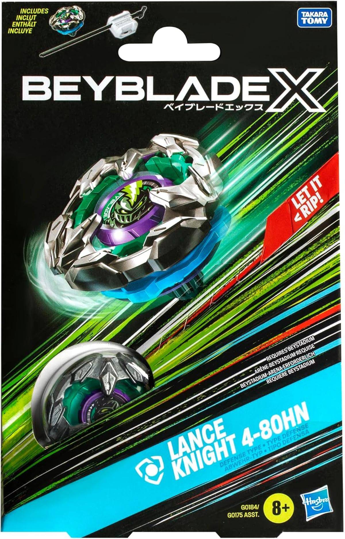 Beyblade X Lance Knight 4-80HN Starter Pack Kreisel + Starter Abwehr-Typ 8+
