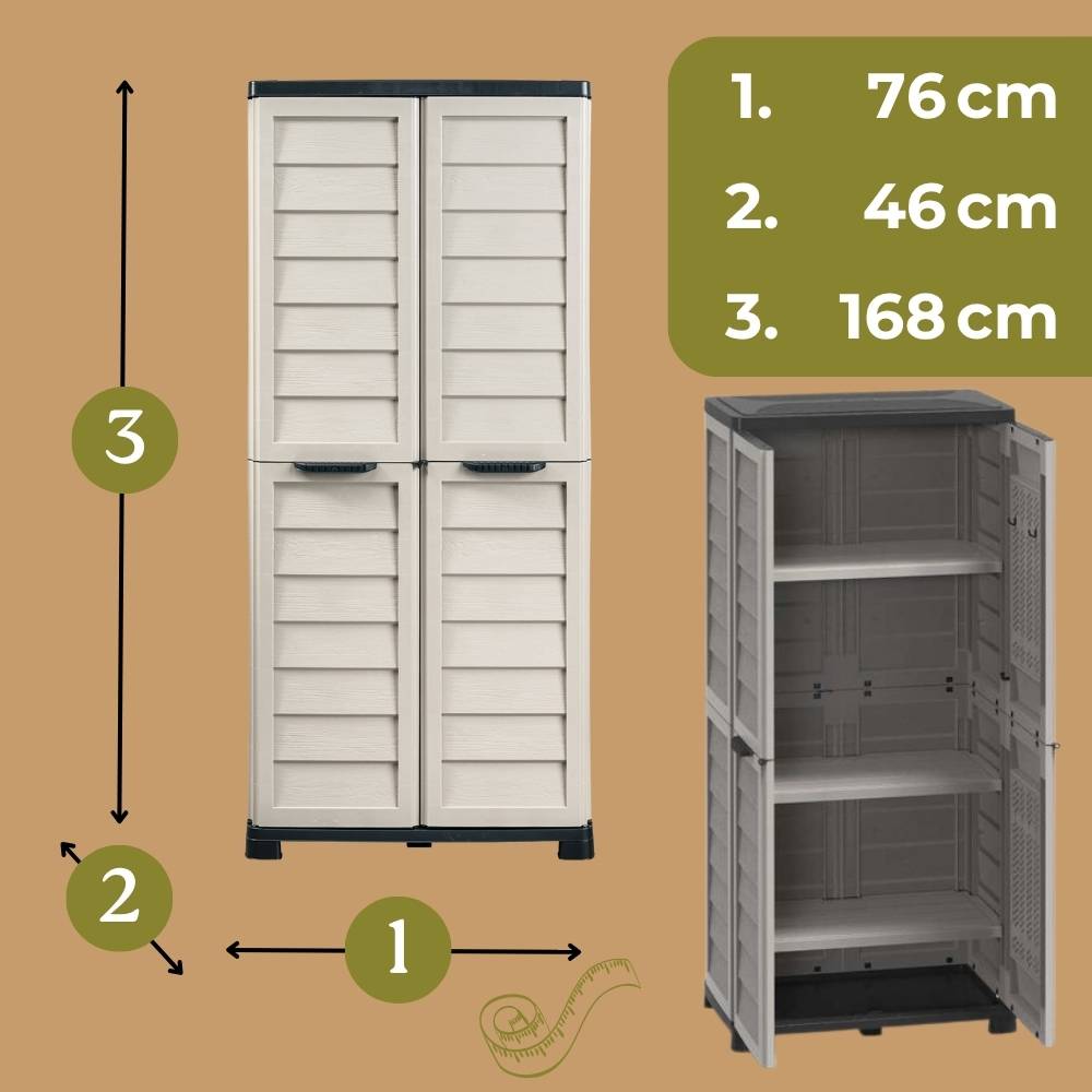 Gartenschrank Wetterfest Outdoor Gartenschrank Kunststoff Wetterfest Kunststoffschrank Mehrzweckschrank Balkonschrank Geräteschrank Hochschrank