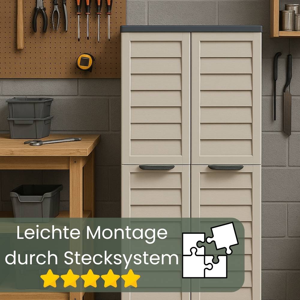 Gartenschrank Wetterfest Outdoor Gartenschrank Kunststoff Wetterfest Kunststoffschrank Mehrzweckschrank Balkonschrank Geräteschrank Hochschrank