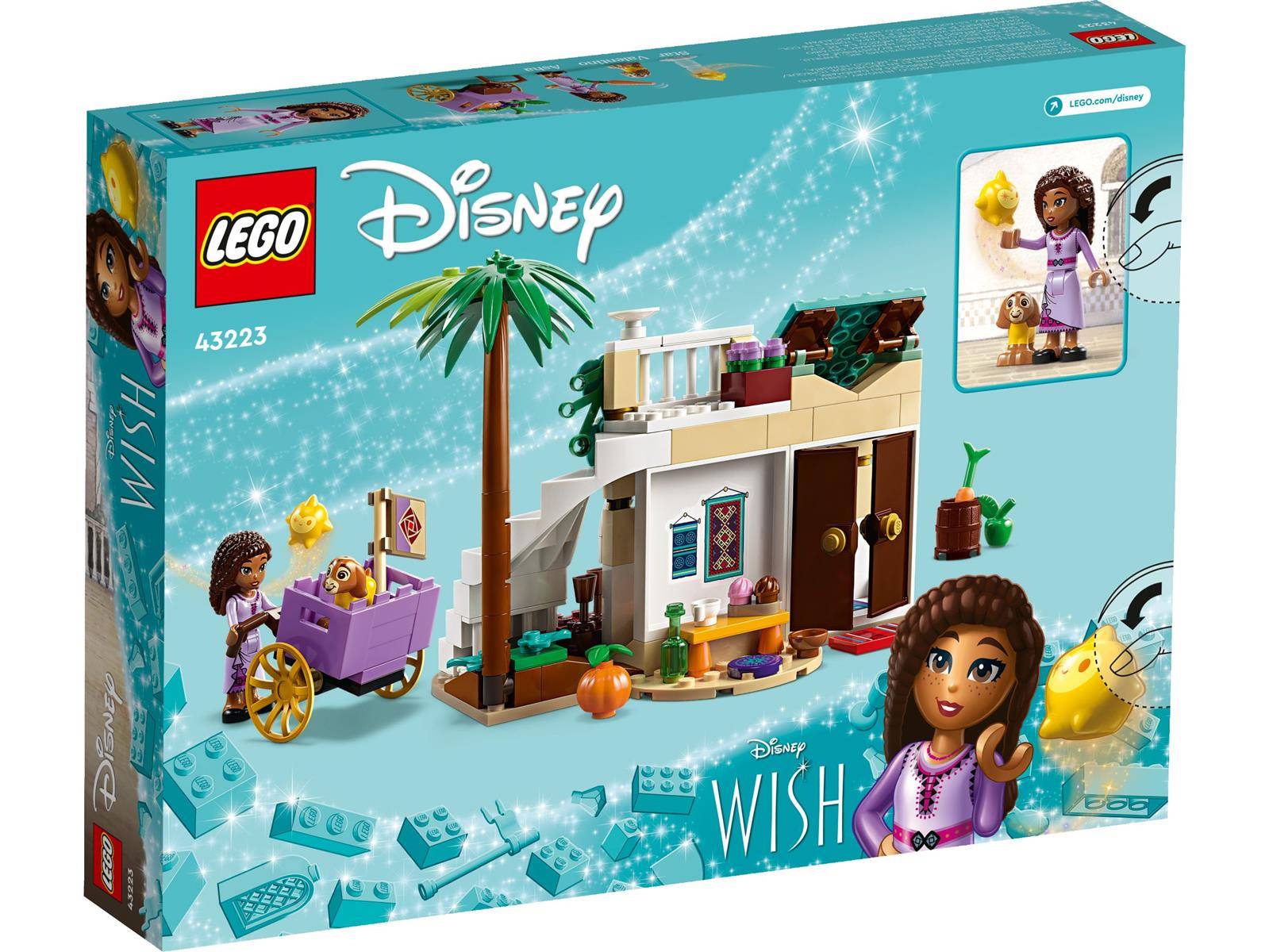 „Das Lego Disney Wish Set 43223 enthält ein Fantasy-Gebäude, Figuren und Zubehör, inspiriert von einem magischen Abenteuerthema."