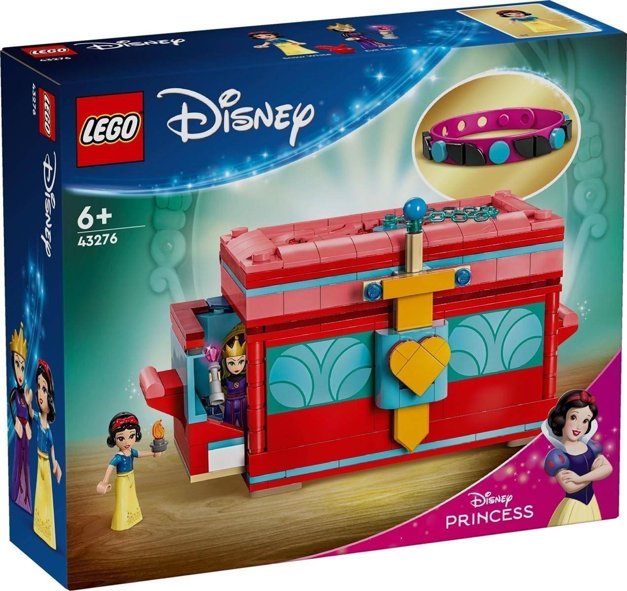 LEGO Disney Princess Setbox mit einem roten Schmuckschatullen-Spielset mit einer mit einer Krone gekrönten Verzierung und einer kleinen Schneewittchen-Figur; ab 6 Jahren, Set 43276.