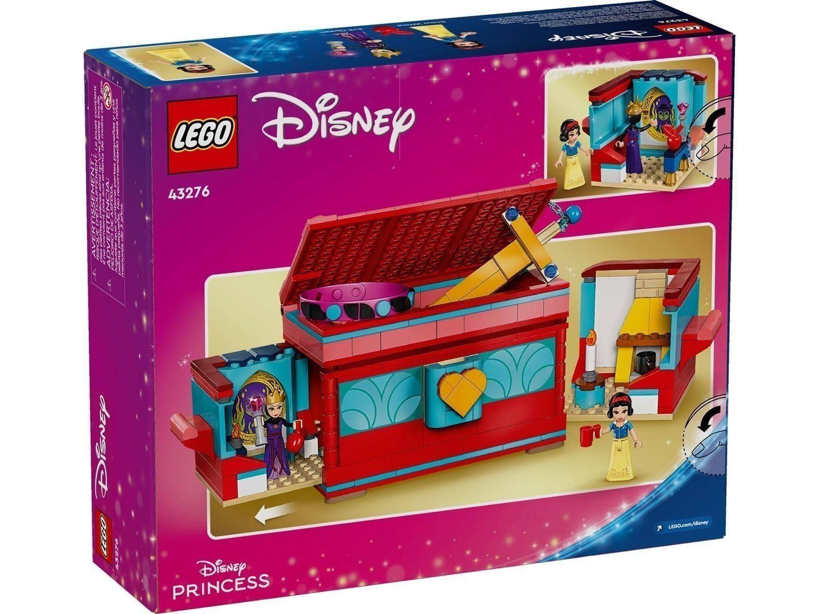 LEGO Disney Prinzessin 43276 Baukasten-Box mit einem Spielhaus mit rotem Dach, Prinzessinnenfiguren und Zubehör.