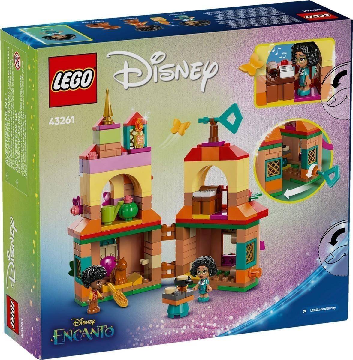 LEGO Disney Encanto-Set-Box mit einem farbenfrohen baubar Hausplayset mit Minifiguren und interaktiven Zimmerszenen.