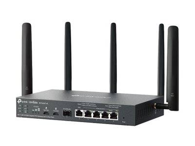TP-Link Omada ER706WP-4G, Dual-Band (2,4 GHz/5 GHz), Ethernet/LAN, 4G, Schwarz, Desktop-/Pol-Router