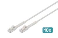DIGITUS CAT 6A F-FTP abwinkelbares Patchkabel, Kupfer, 3 m, grau, 10 Stück3 m -