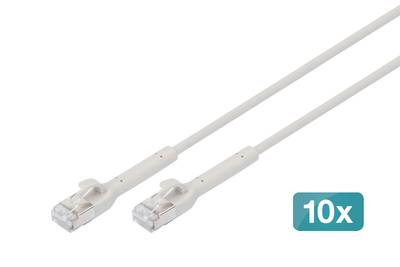 DIGITUS CAT 6A F-FTP abwinkelbares Patchkabel, Kupfer, 5 m, grau, 10 Stück5 m -