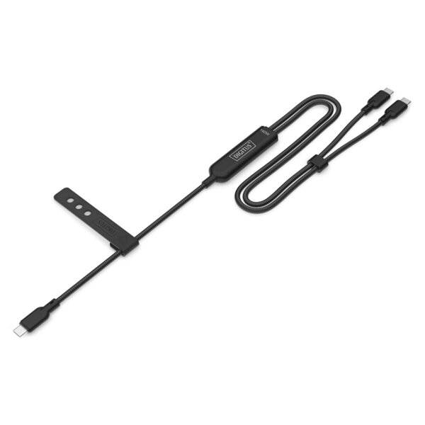 DIGITUS USB-C 2in1 Ladekabel, 140 W, 1,8 m, schwarz
