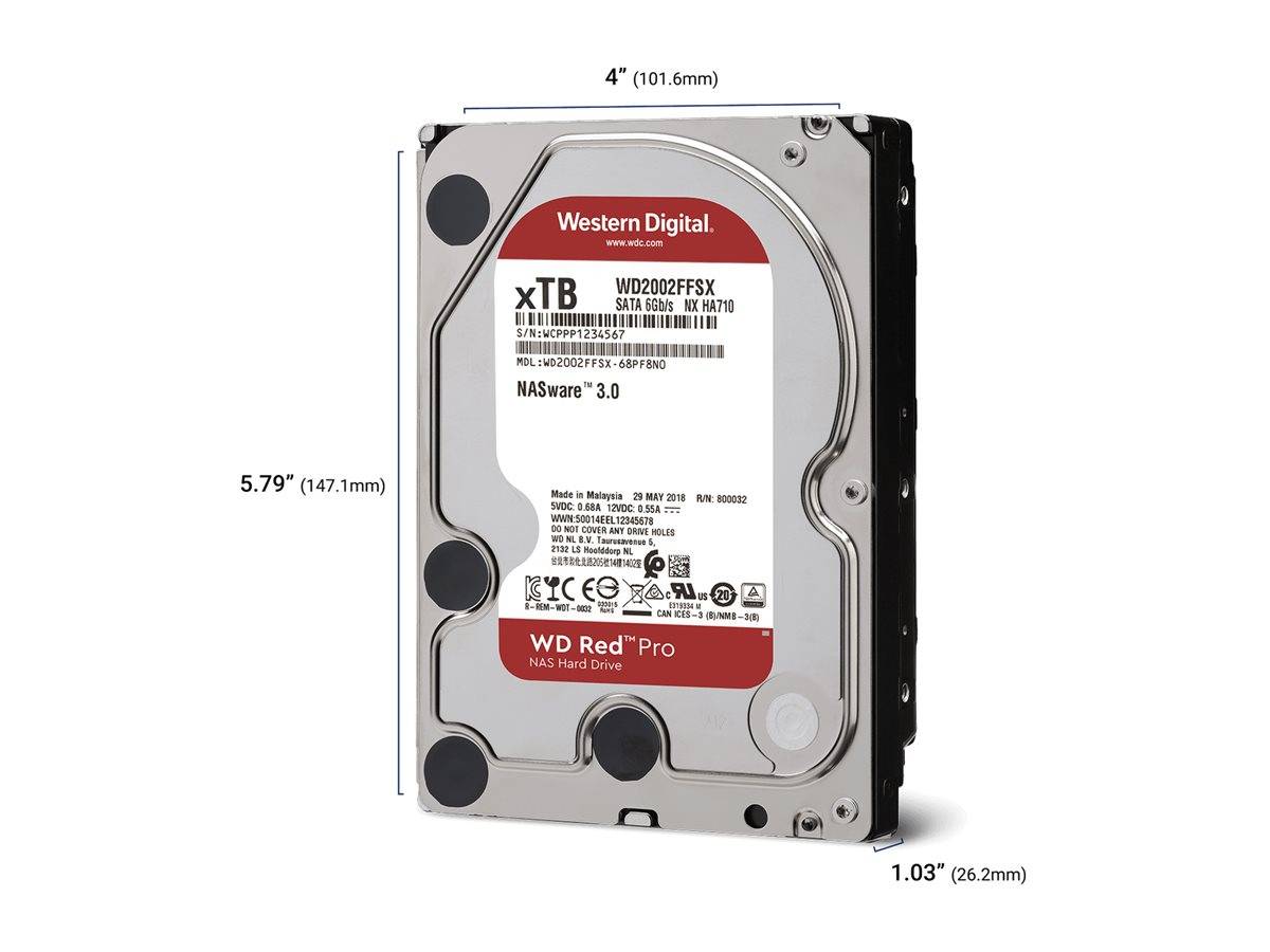 WD Red Pro WD103KFBX - Festplatte - Enterprise - 10 TB - intern - 3.5" (8.9