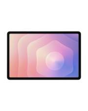 Ein Tablet-Bildschirm, der einen pastellfarbenen Verlaufshintergrund mit abstrakten, konzentrischen Formen zeigt, die vom Zentrum aus ausstrahlen.