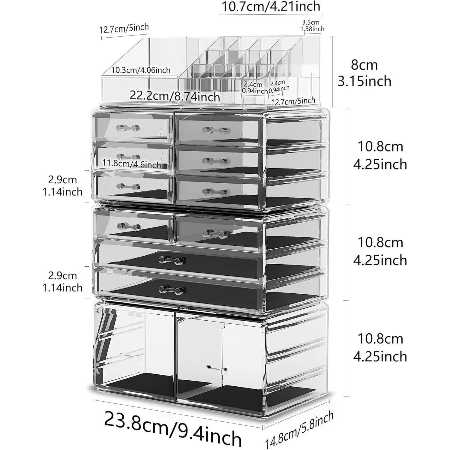 XL Transparent Makeup Organizer 4 Lagen Schminkaufbewahrung