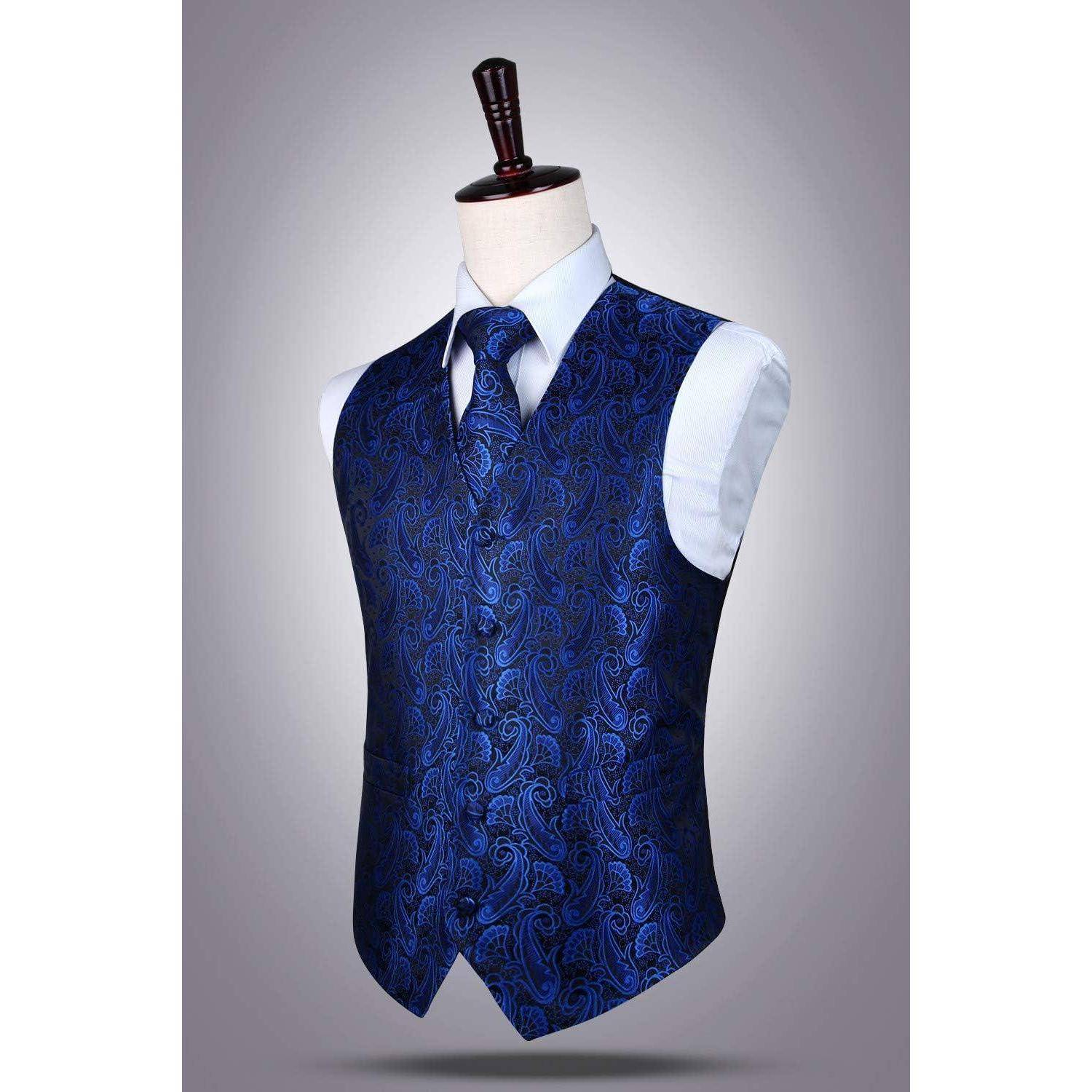 Anzugweste Herren Hochzeit Paisley Krawatte Einstecktuch A5 XL