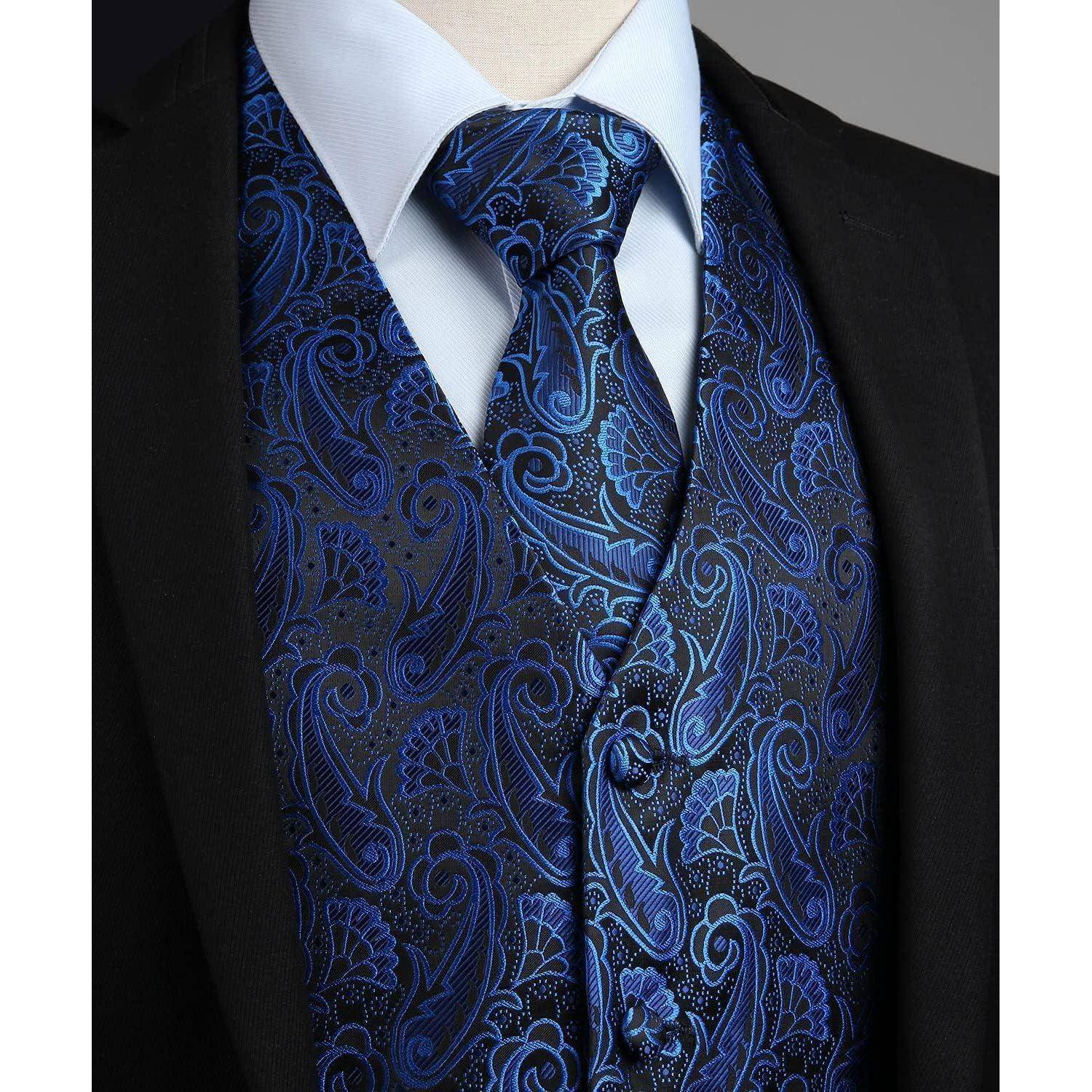 Anzugweste Herren Hochzeit Paisley Krawatte Einstecktuch A5 XL