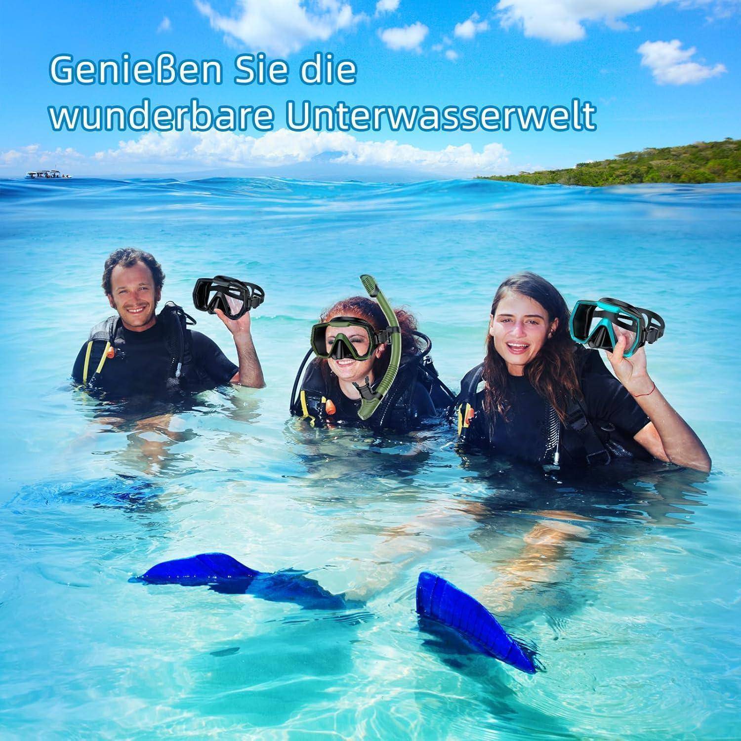 Schnorchelset Erwachsene Anti-Leck Anti-Beschlag Gläser Panoramablick
