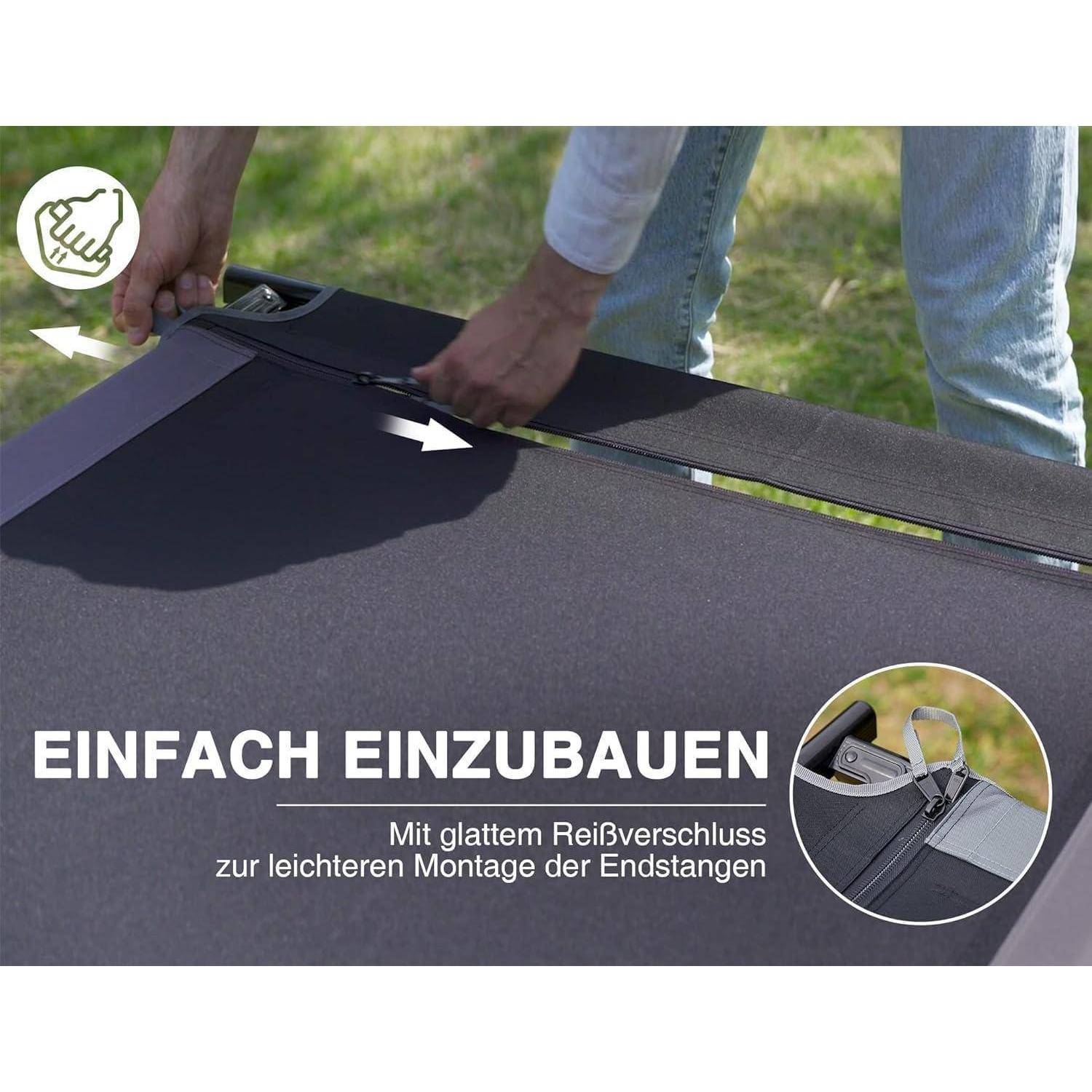 Feldbett XXL 300KG belastbar Klappbett 214cm x106cm Campingbett für