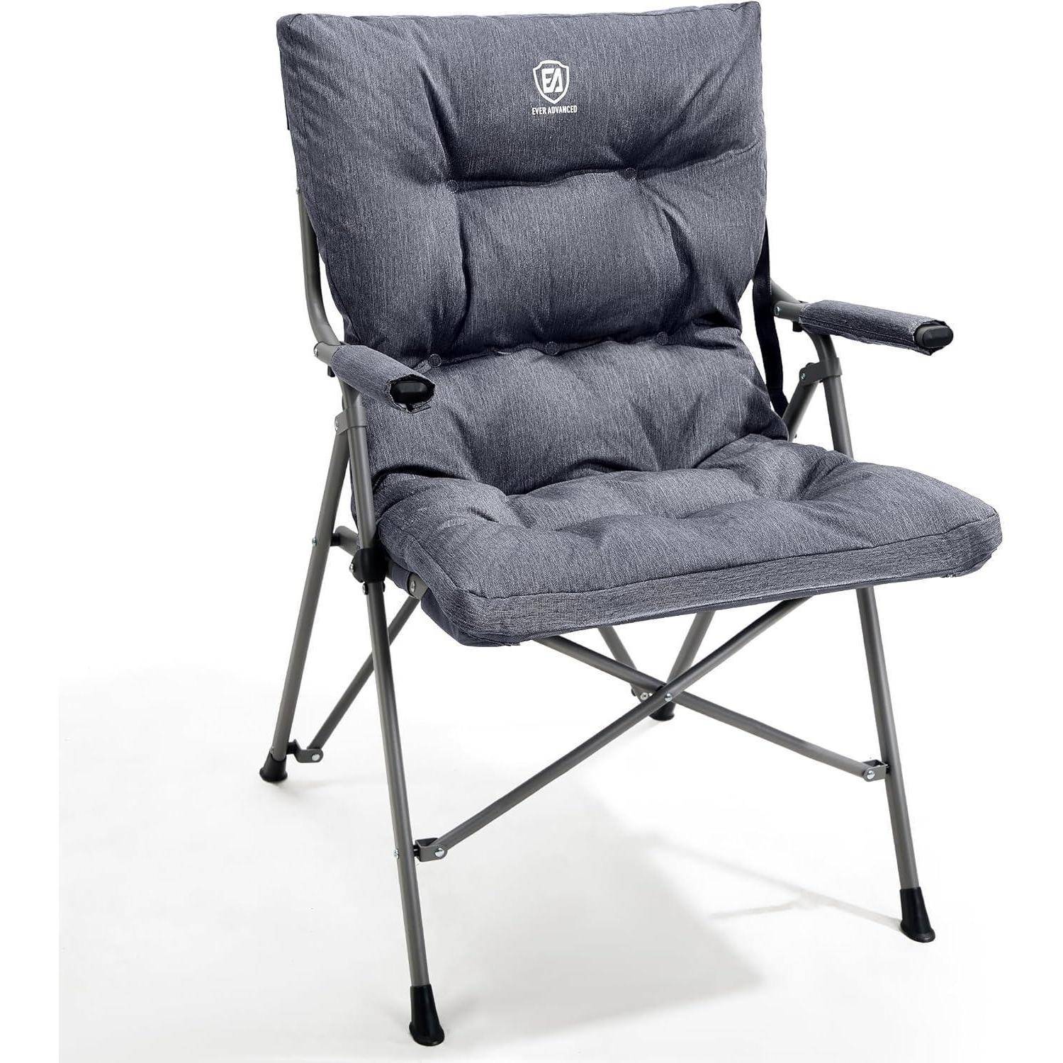 Campingstuhl Faltbar 6CM Gepolstert Klappstuhl 120KG Belastbar Harter